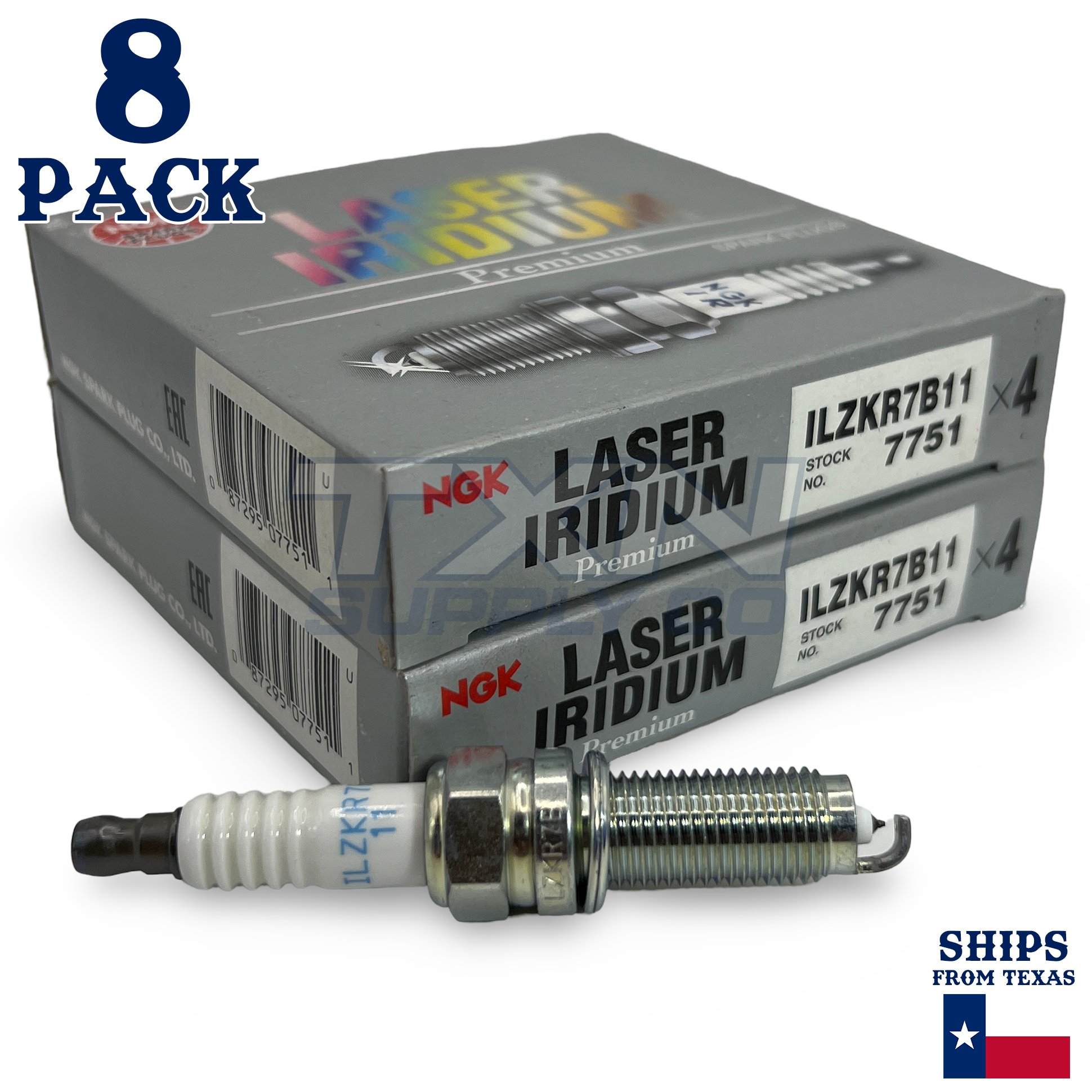 8 Pack NGK V-Power 7751 Spark Plugs ILZKR7B11