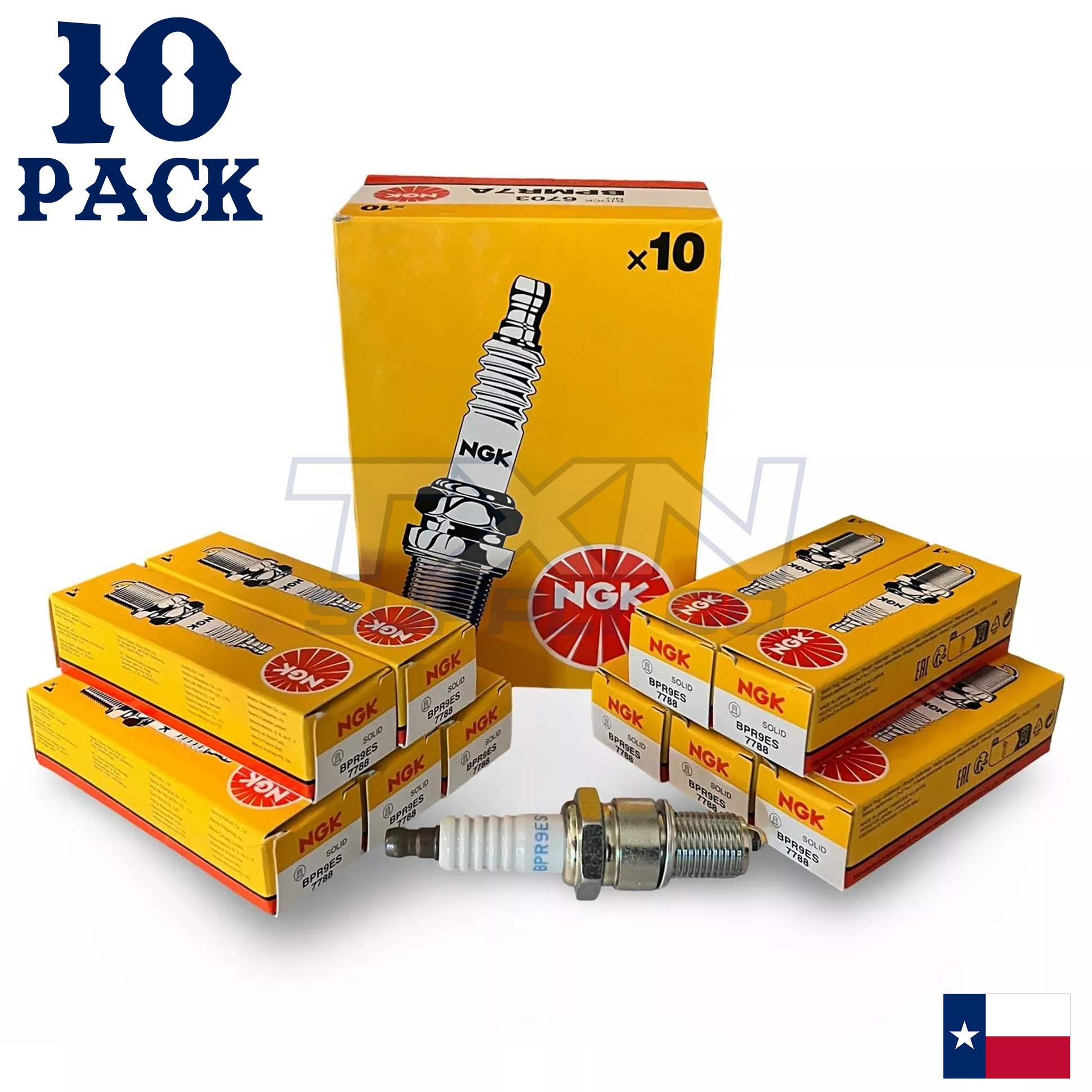 NGK 7788 Spark Plug BPR9ES - 10 Pack - Image 1