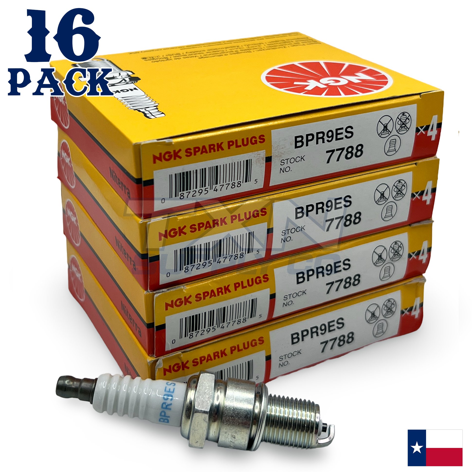 NGK 7788 Spark Plug BPR9ES - 16 Pack