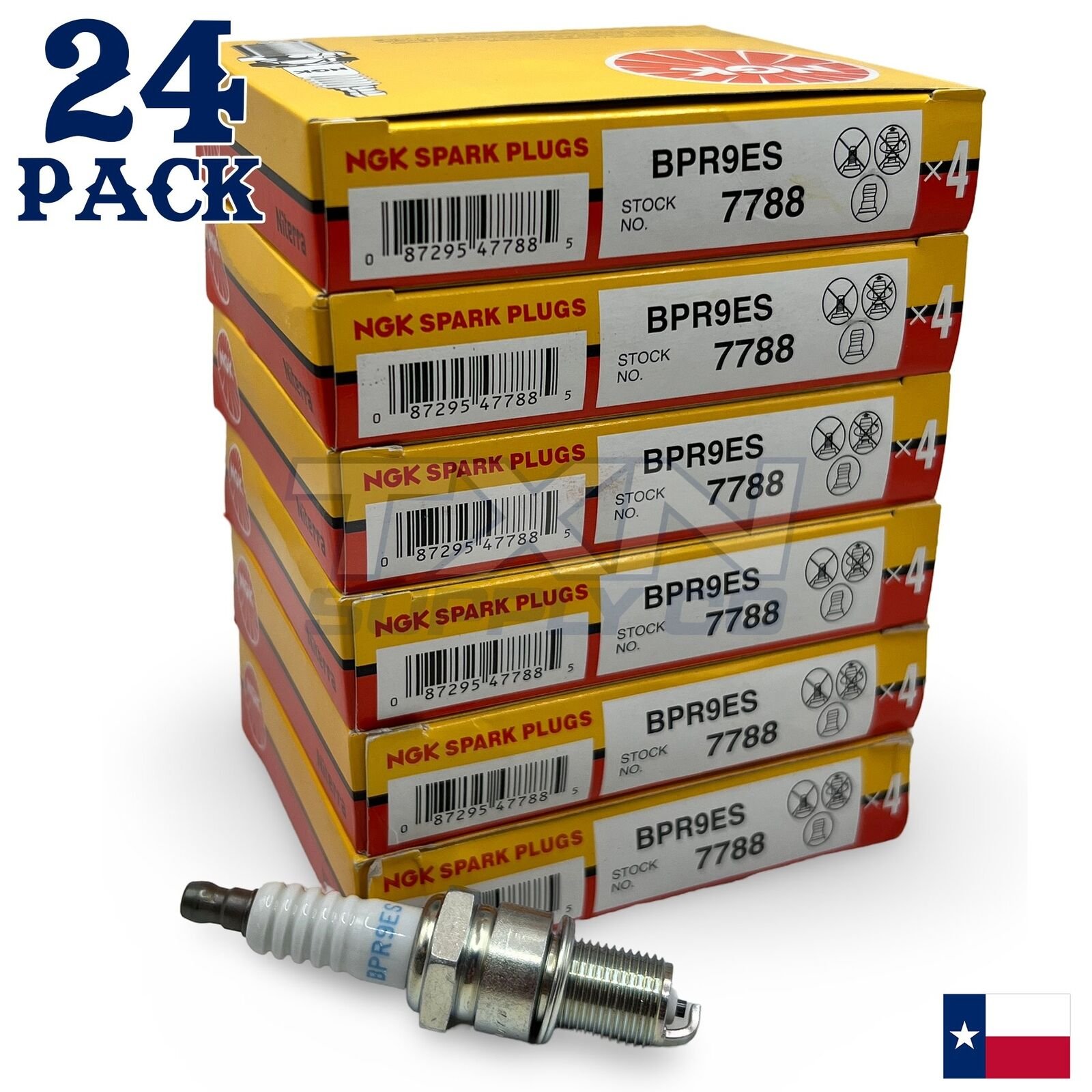 NGK Standard Spark Plug BPR9ES 7788 Solid - 24 Spark Plugs - Image 1