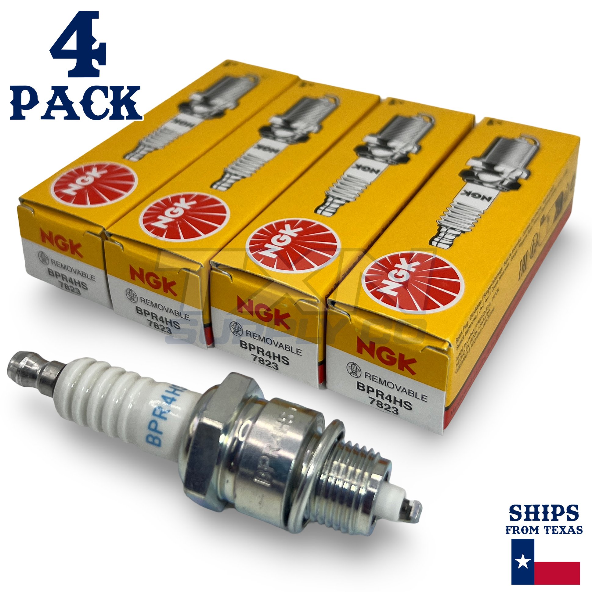 NGK 7823 Spark Plugs BPR4HS - 4 Pack - Image 1