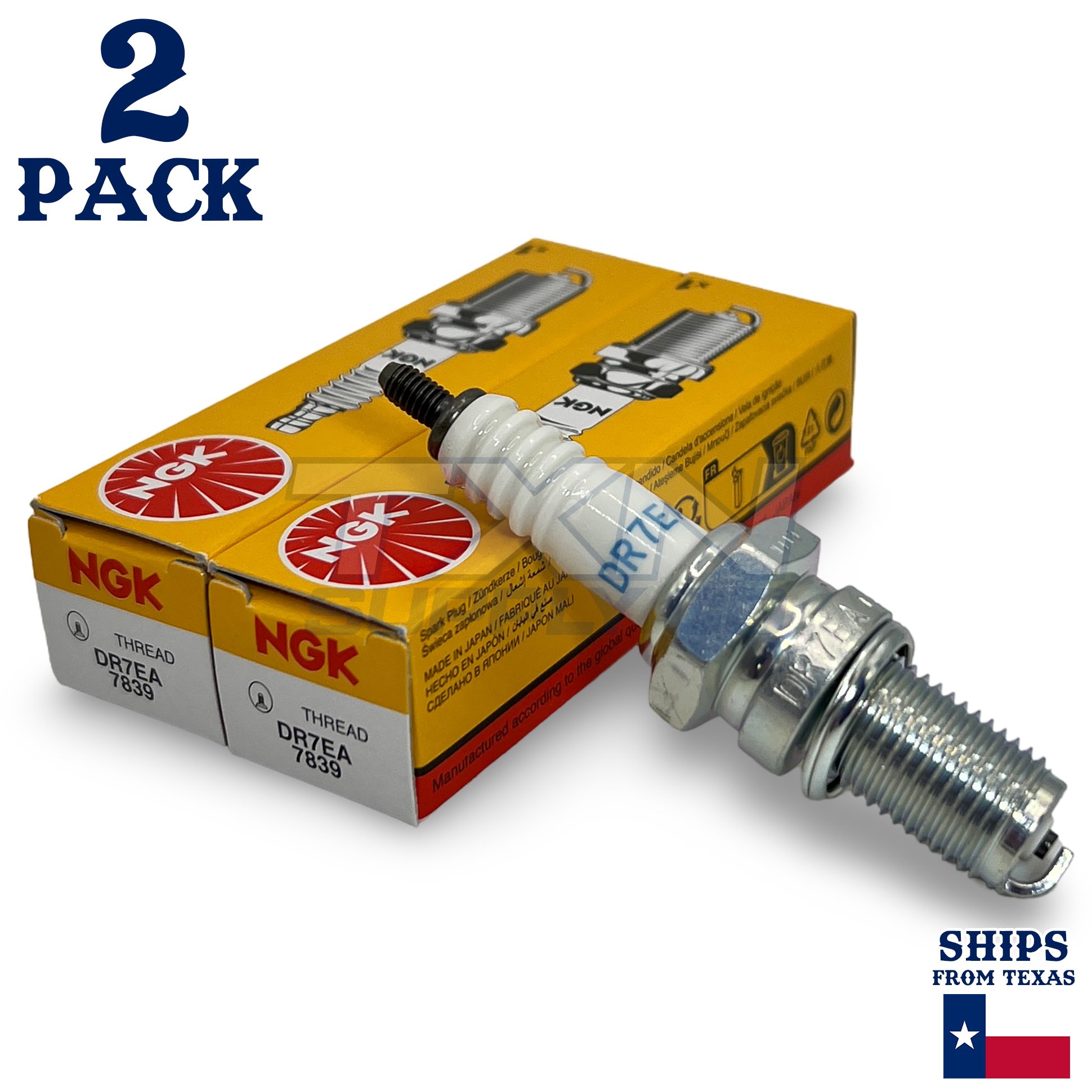 NGK Racing Spark Plugs PN DR7EA (Pack of 2) - Image 1