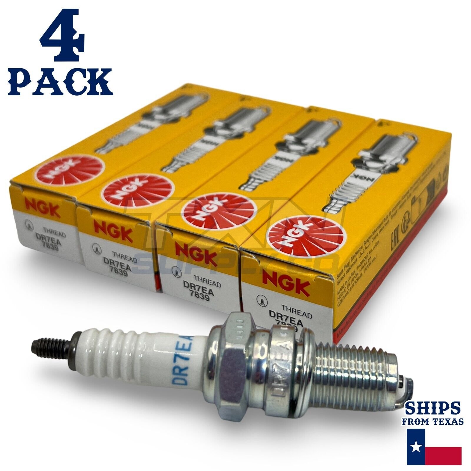 NGK 7839 Spark Plugs DR7EA - 4 Pack - Image 1