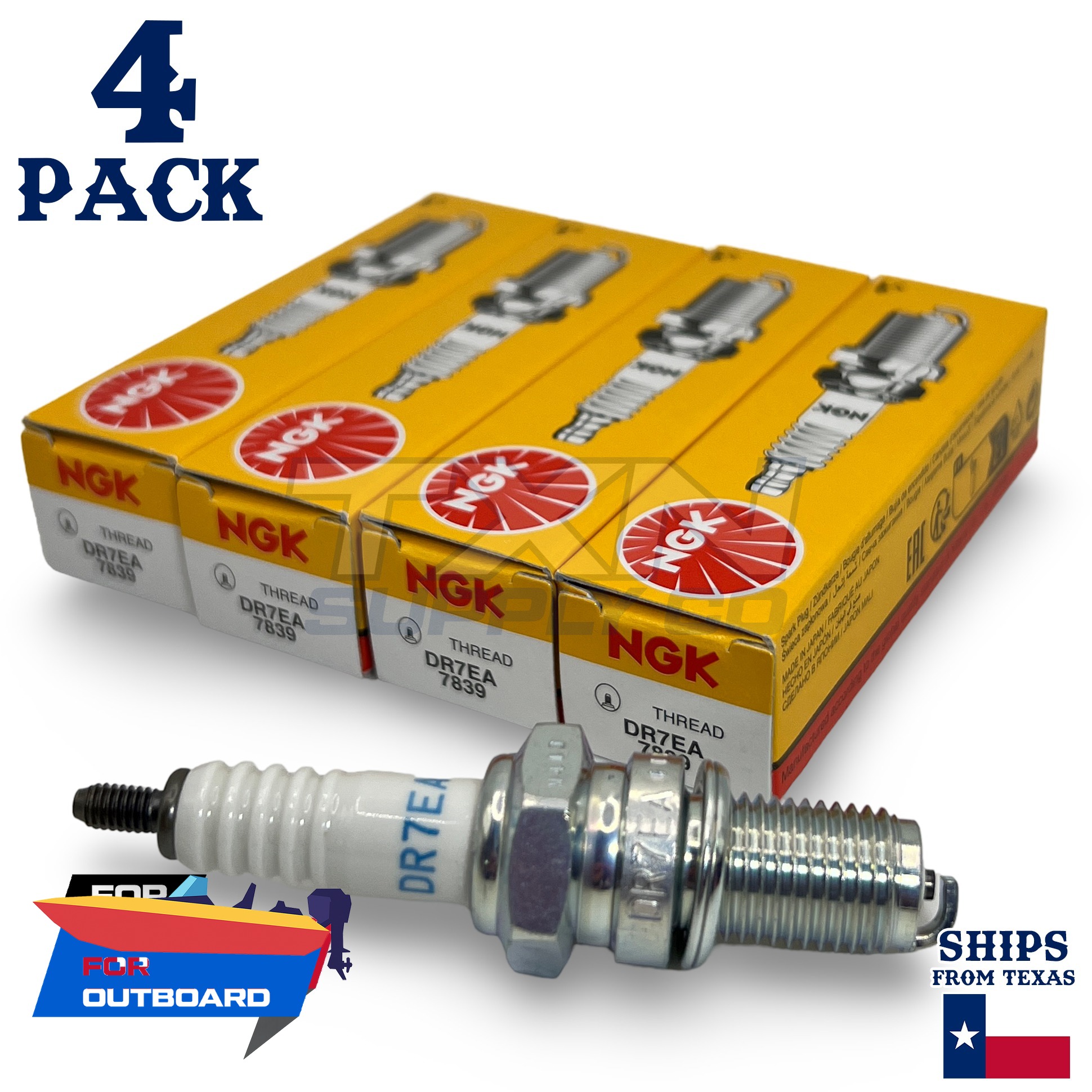 4 NGK Spark Plugs - For Honda 25 BF25D4 2004- Outboard Motor - Image 1