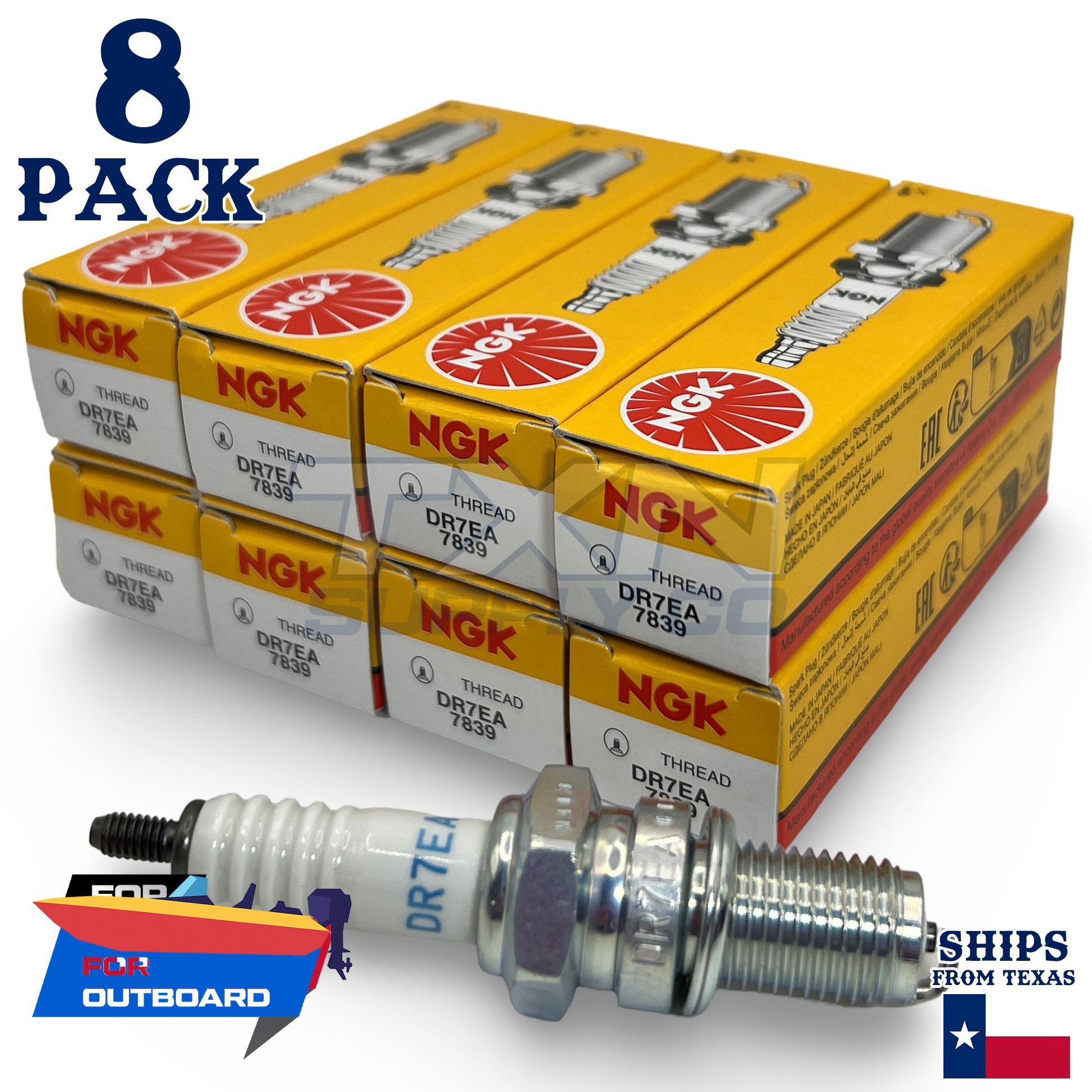 8 NGK Spark Plugs - For Honda 75 BF75A Outboard Motor - Image 1
