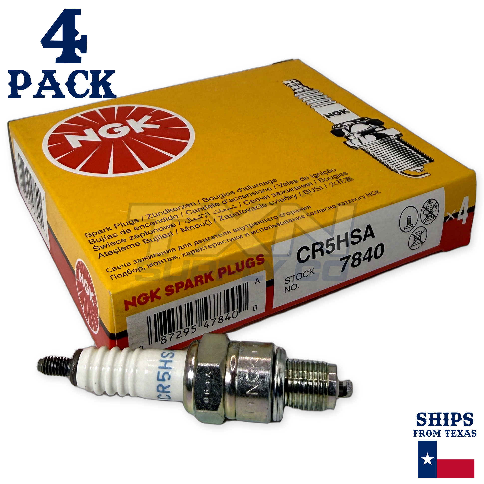NGK 7840 CR5HSA Spark Plugs 4 Pack