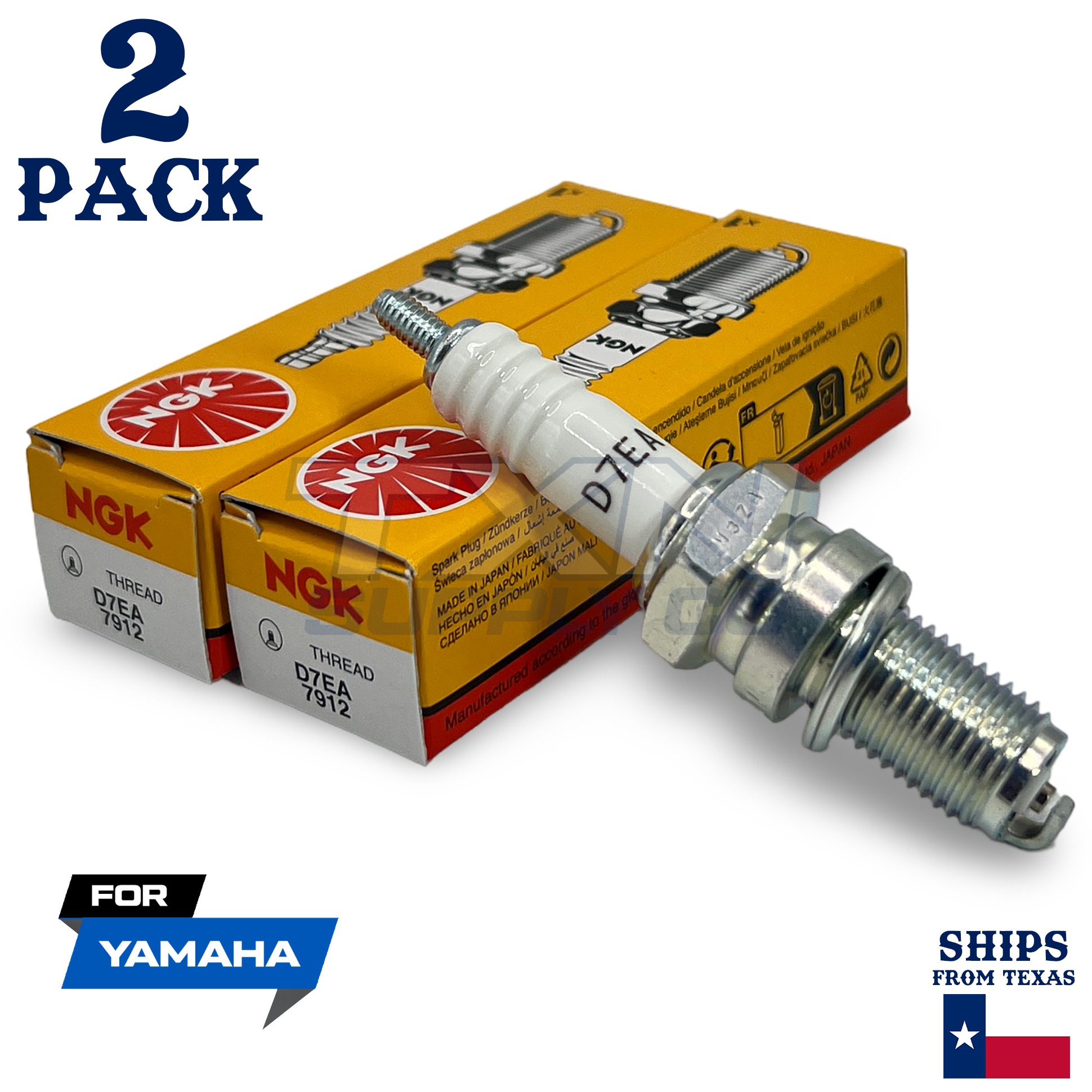 2 NGK Spark Plug - For SH 185 H Yamaha Motorcycle - Image 1