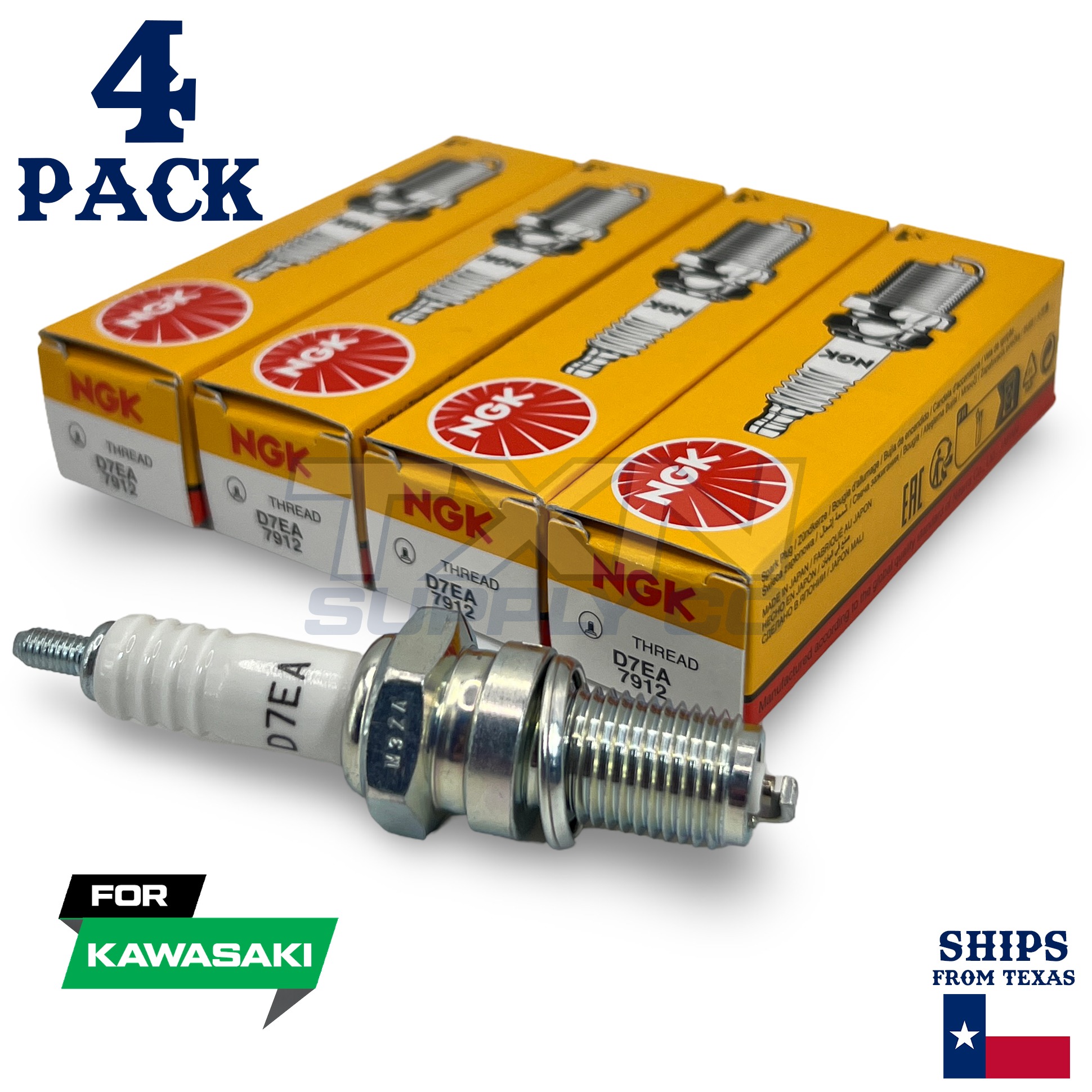 4 Pack NGK Spark Plug - For ATV 110 Kawasaki Motorcycle - Image 1