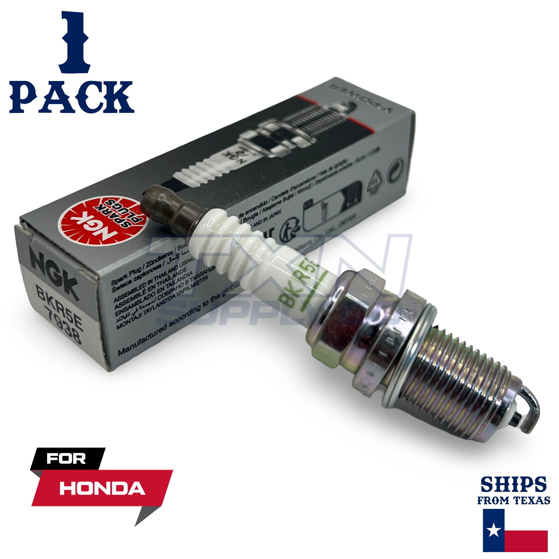 NGK 7938 Spark Plug BKR5E - 1 Pack - For Honda Rancher 420 4x4 2007-2014 - Image 1