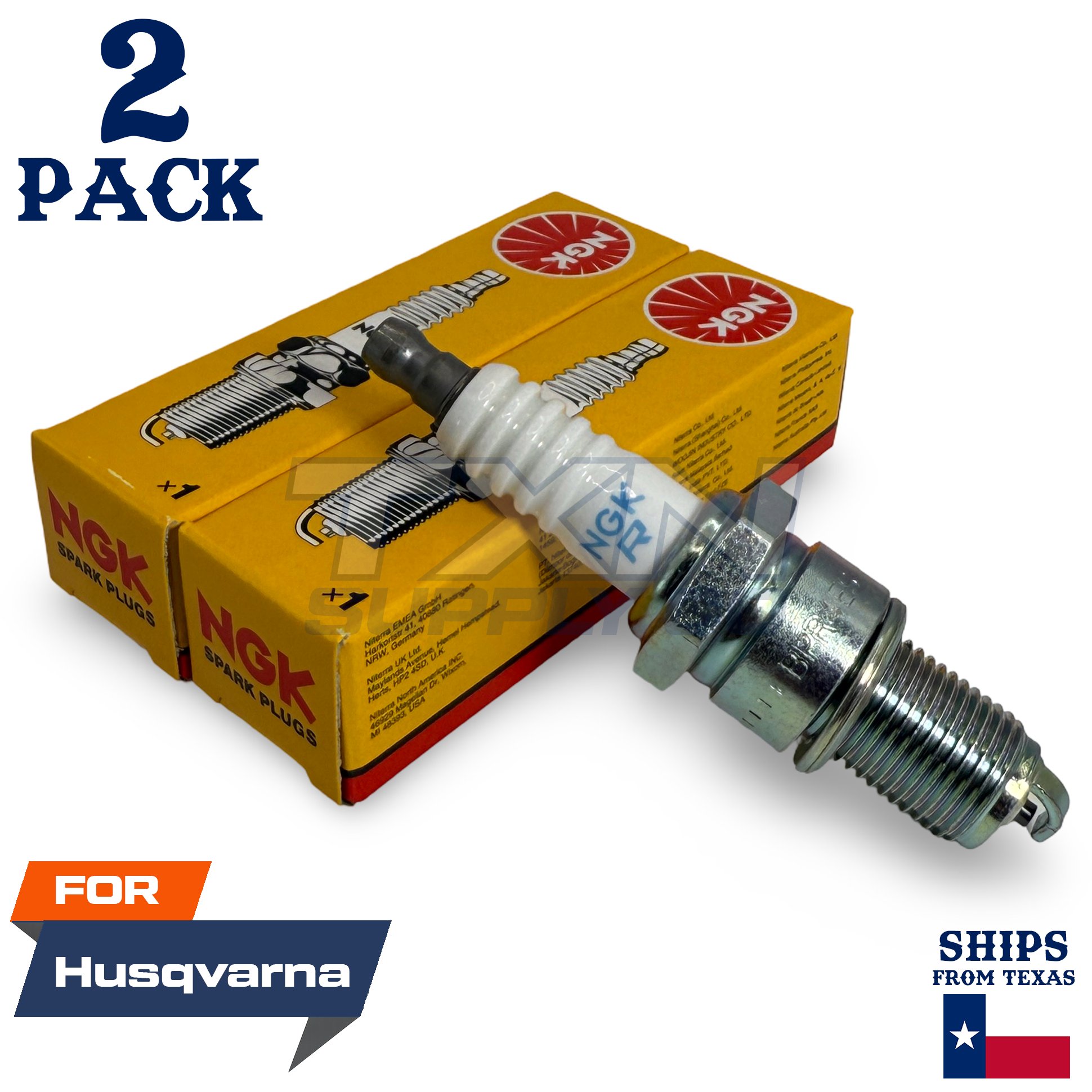 2 NGK Spark Plug - For Royal 48 / 53S Husqvarna Lawn Mower - Image 1