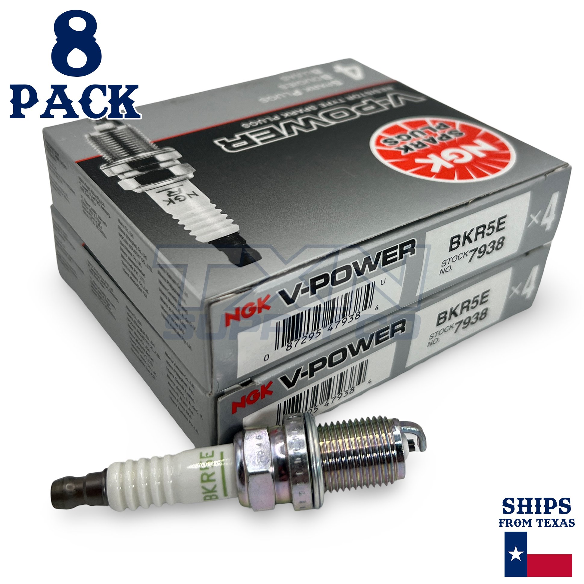 NGK 7938 Spark Plug BKR5E - 8 Pack - Image 1