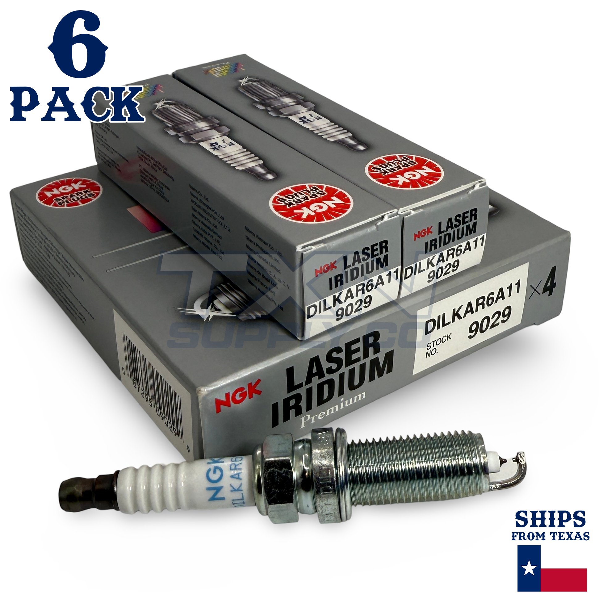 6 Pack NGK V-Power 9027 Spark Plugs DILKAR6A11