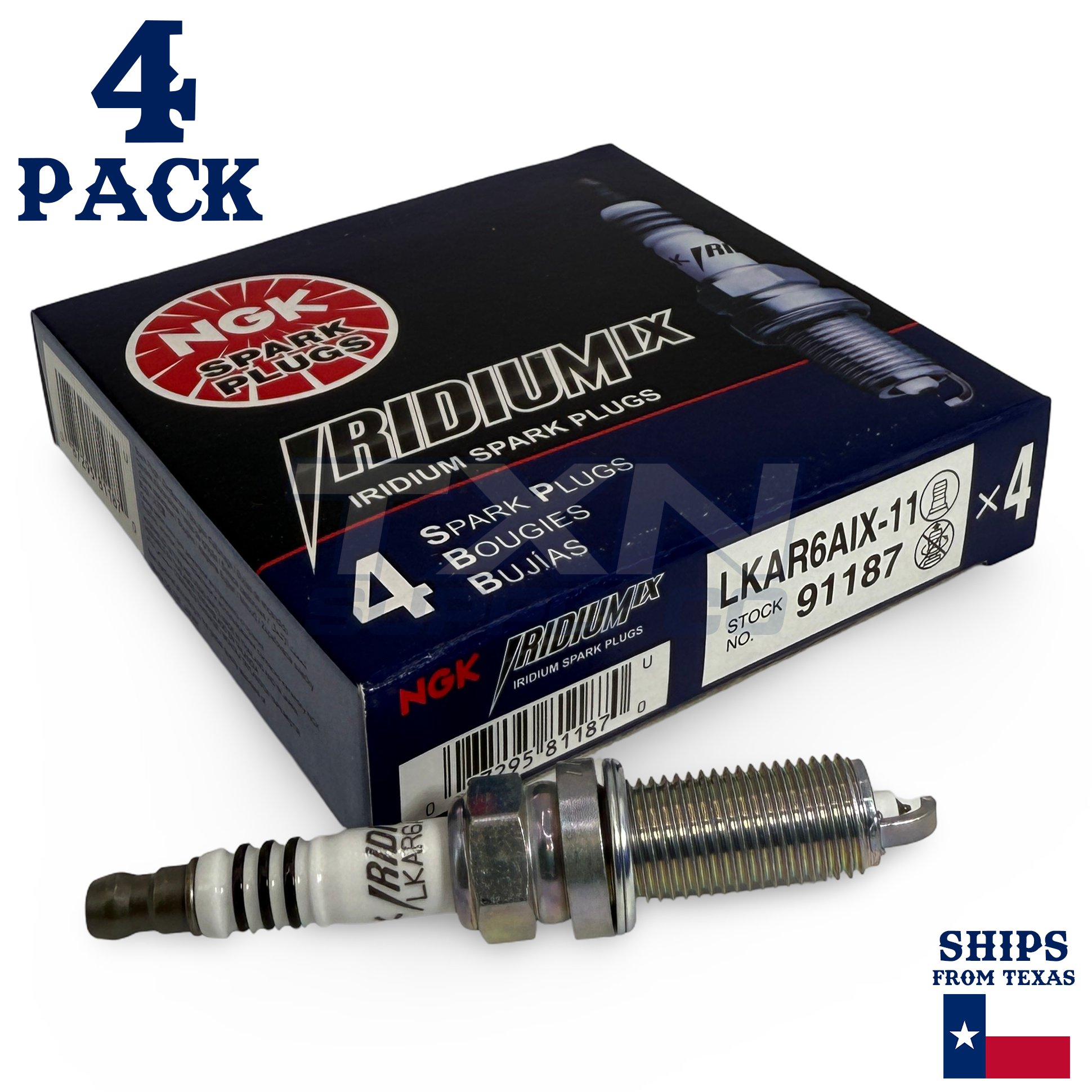 4 Pack NGK Iridium IX 91187 Spark Plugs LKAR6AIX-11