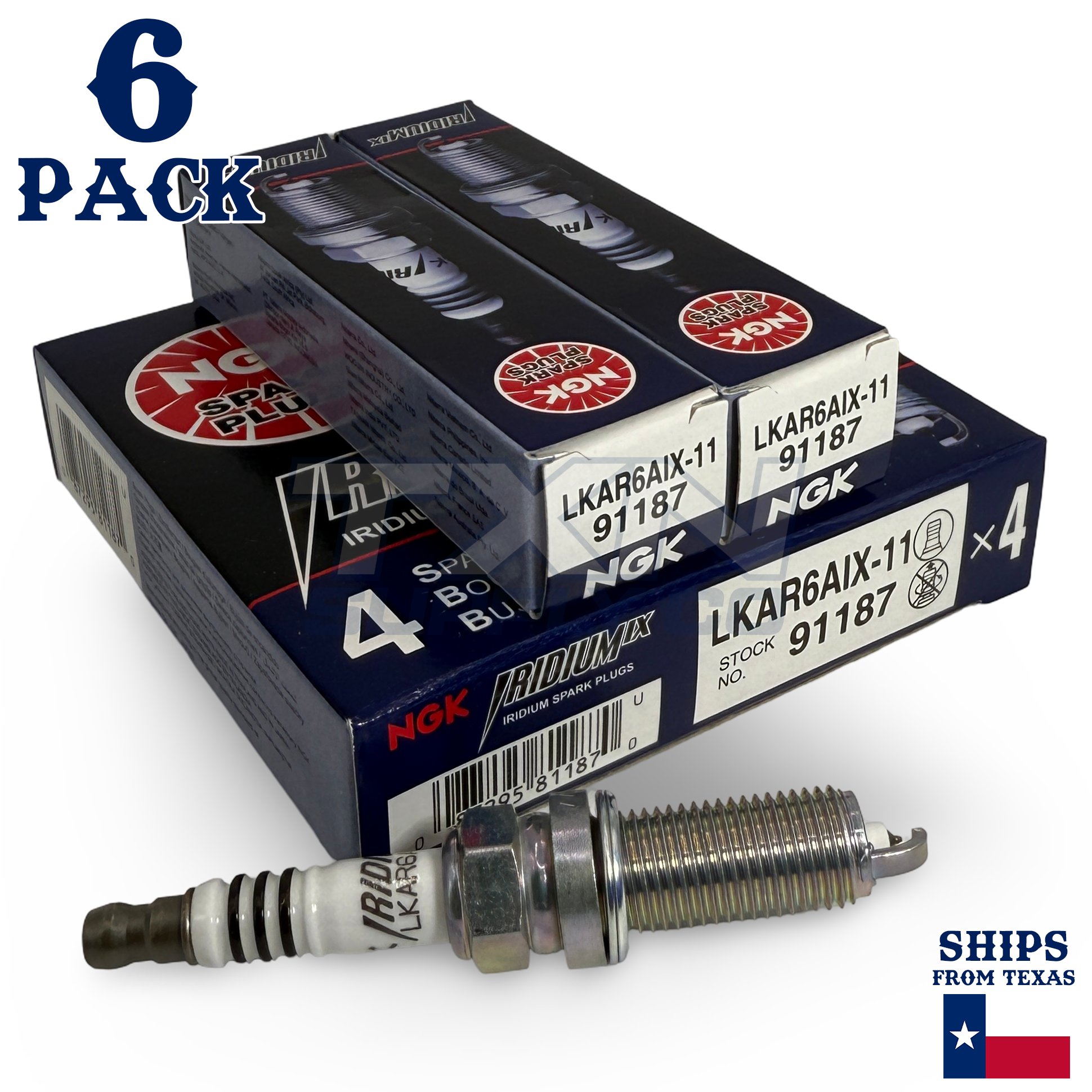 6 Pack NGK Iridium IX 91187 Spark Plugs LKAR6AIX-11