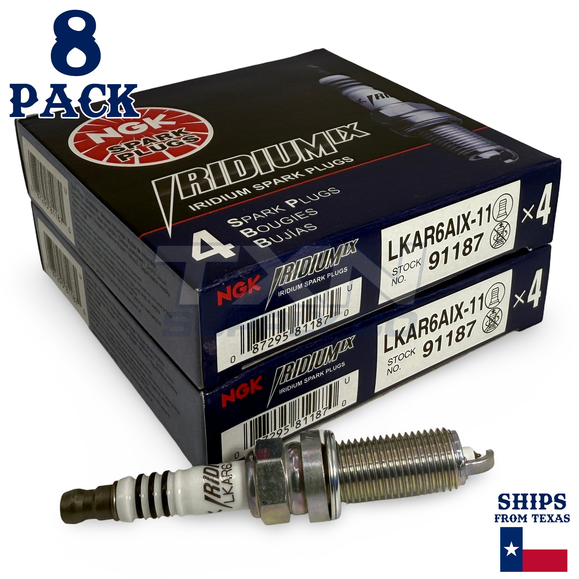 8 Pack NGK Iridium IX 91187 Spark Plugs LKAR6AIX-11