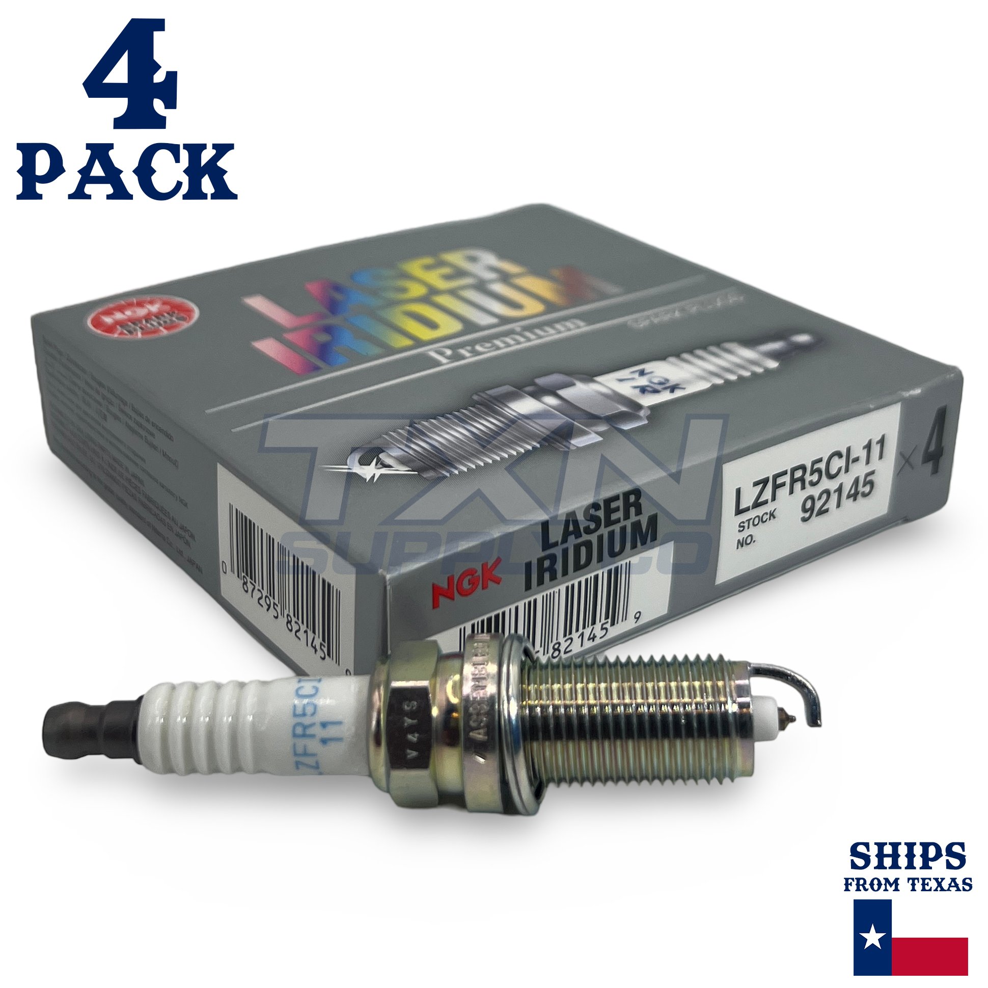 4 Pack NGK V-Power 92145 Spark Plugs LZFR5CI-11