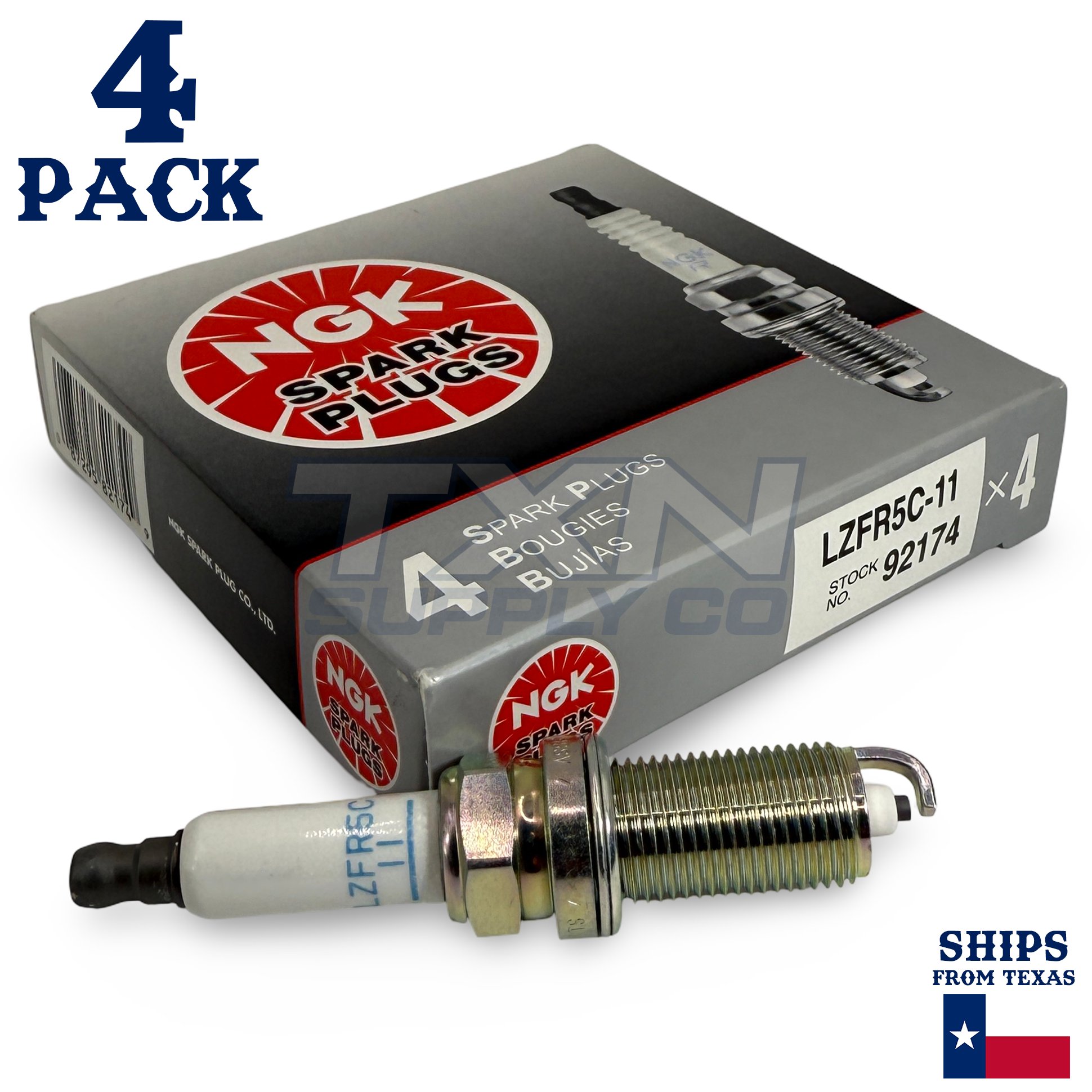 4 Pack NGK Ruthenium HX 92174 Spark Plugs LZFR5C-11 - Image 1