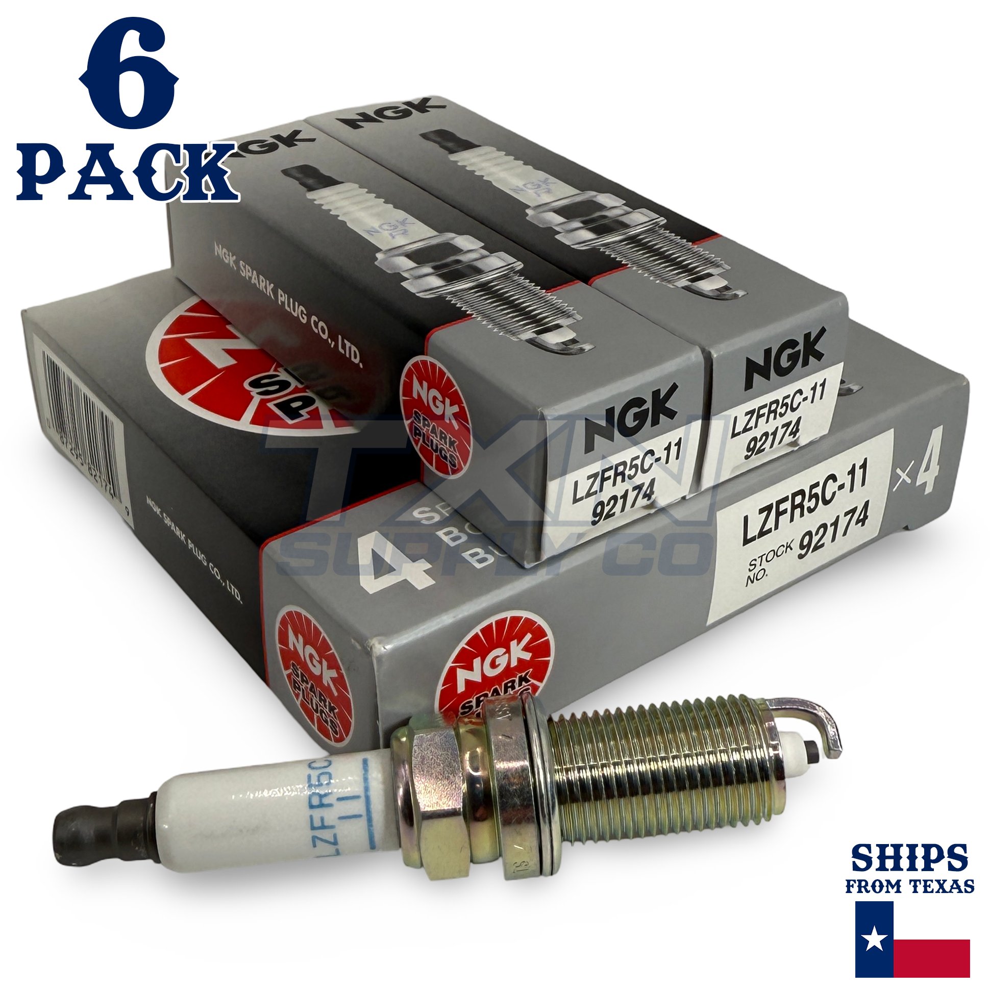 6 Pack NGK Ruthenium HX 92174 Spark Plugs LZFR5C-11 - Image 1