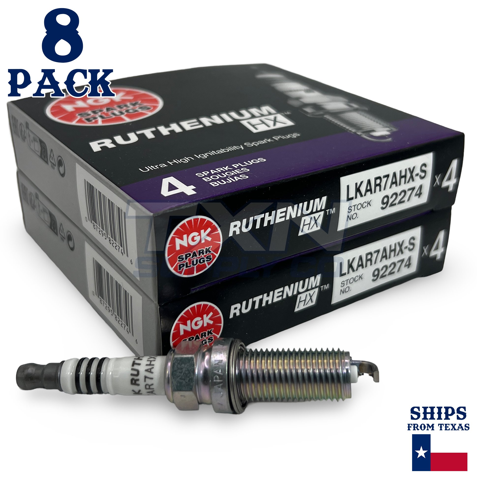 8 Pack NGK Ruthenium HX Spark Plugs 2014-2019 for Infiniti Q70 V8 5.6L - Image 1