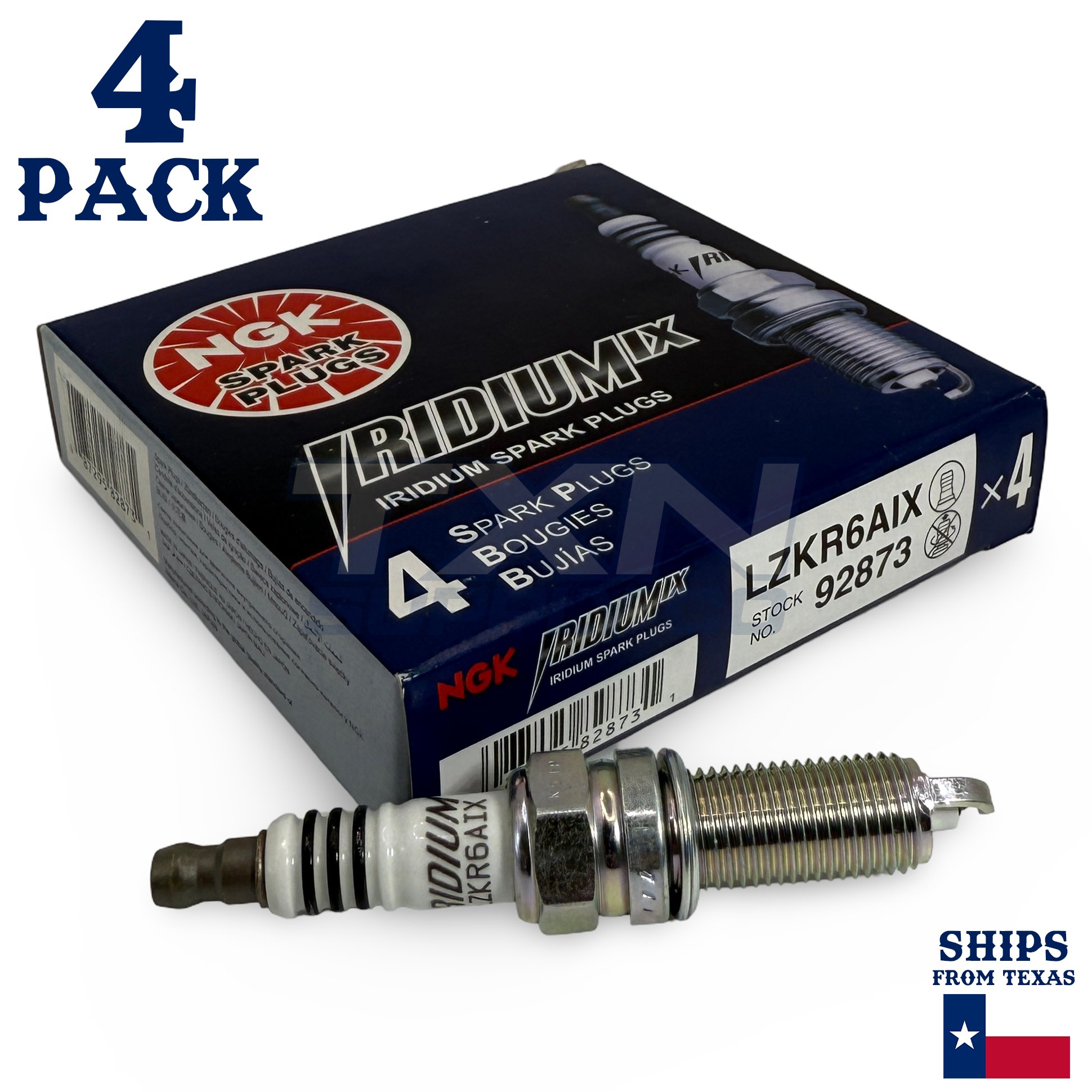 4 Pack NGK Iridium IX 92873 Spark Plugs LZKR6AIX