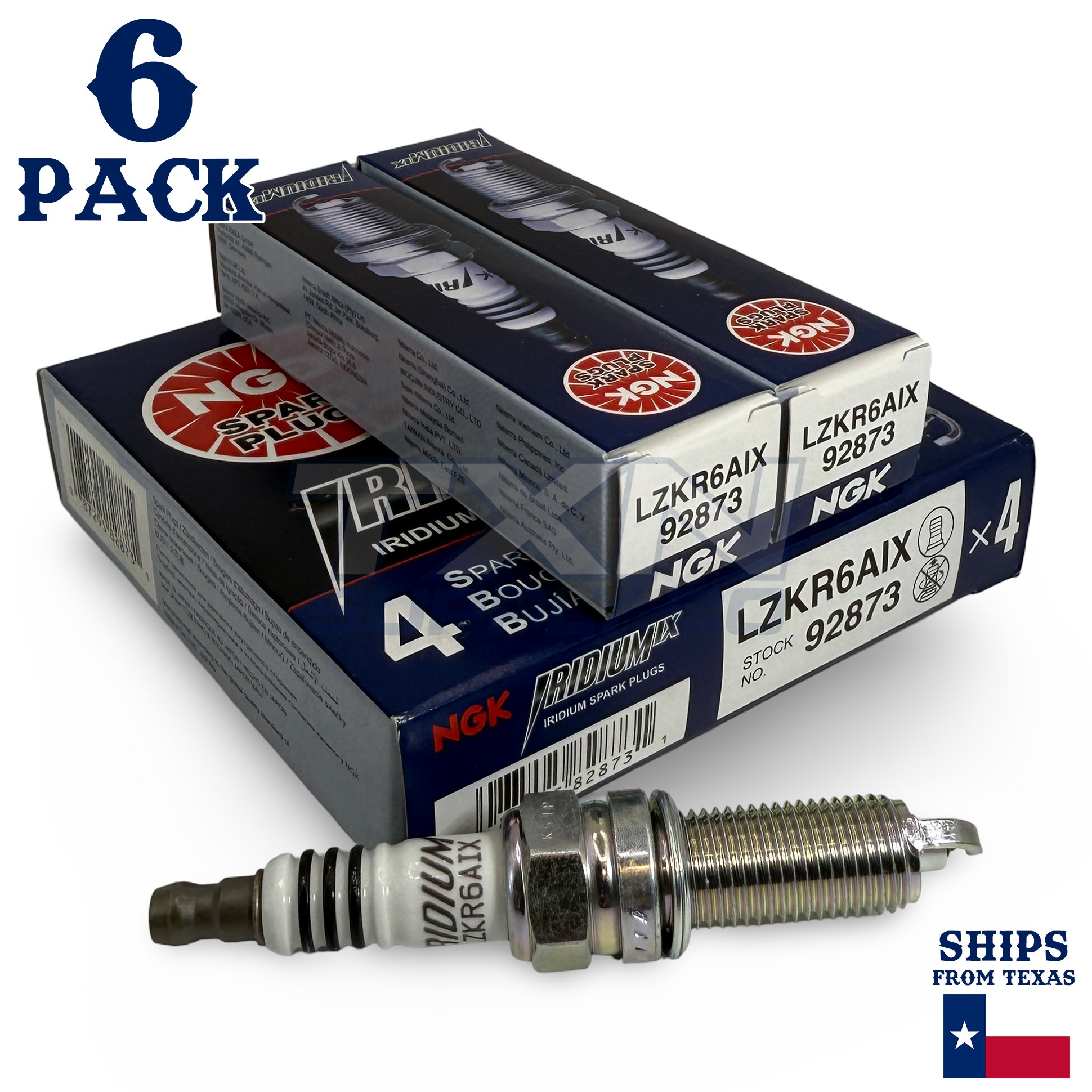 6 Pack NGK Iridium IX 92873 Spark Plugs LZKR6AIX