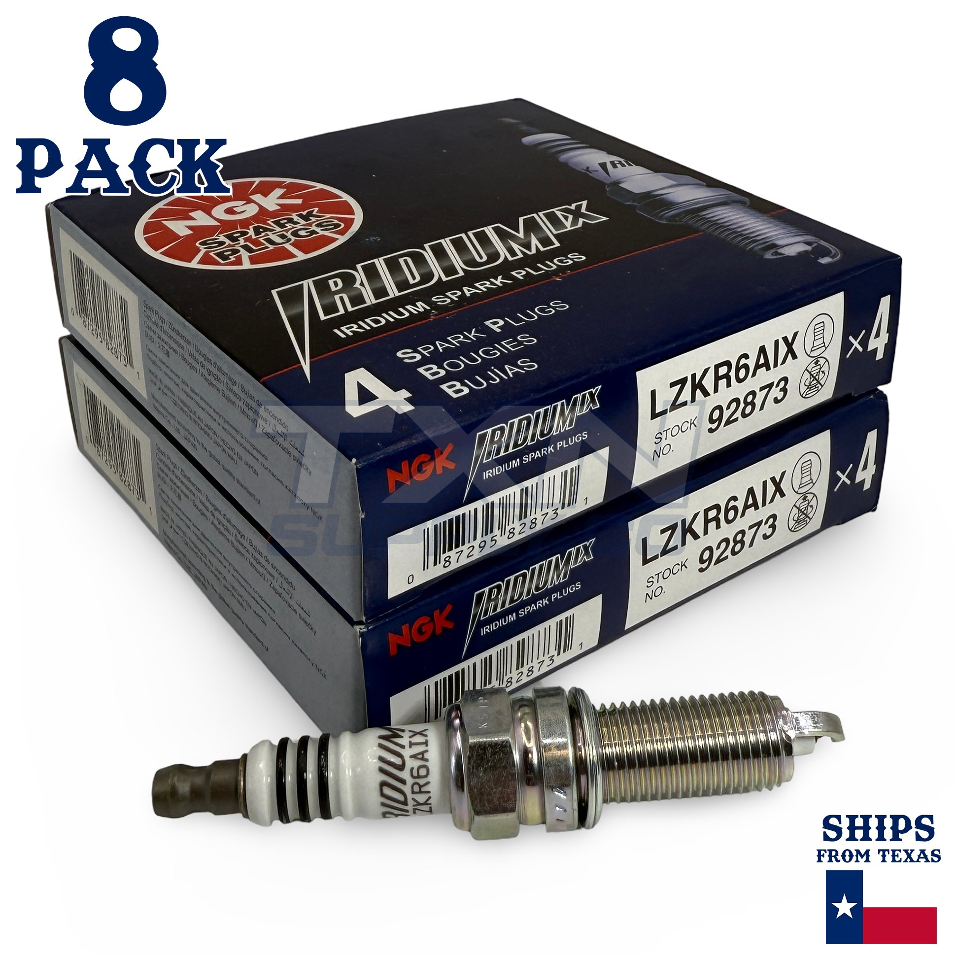 8 Pack NGK Iridium IX 92873 Spark Plugs LZKR6AIX