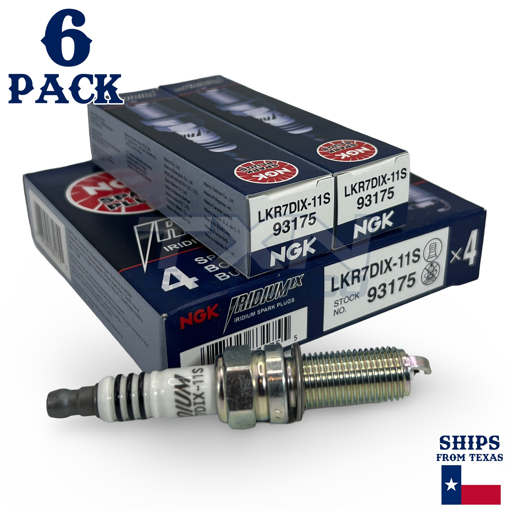 6 Pack NGK Iridium IX 93175 Spark Plugs LKR7DIX-11S