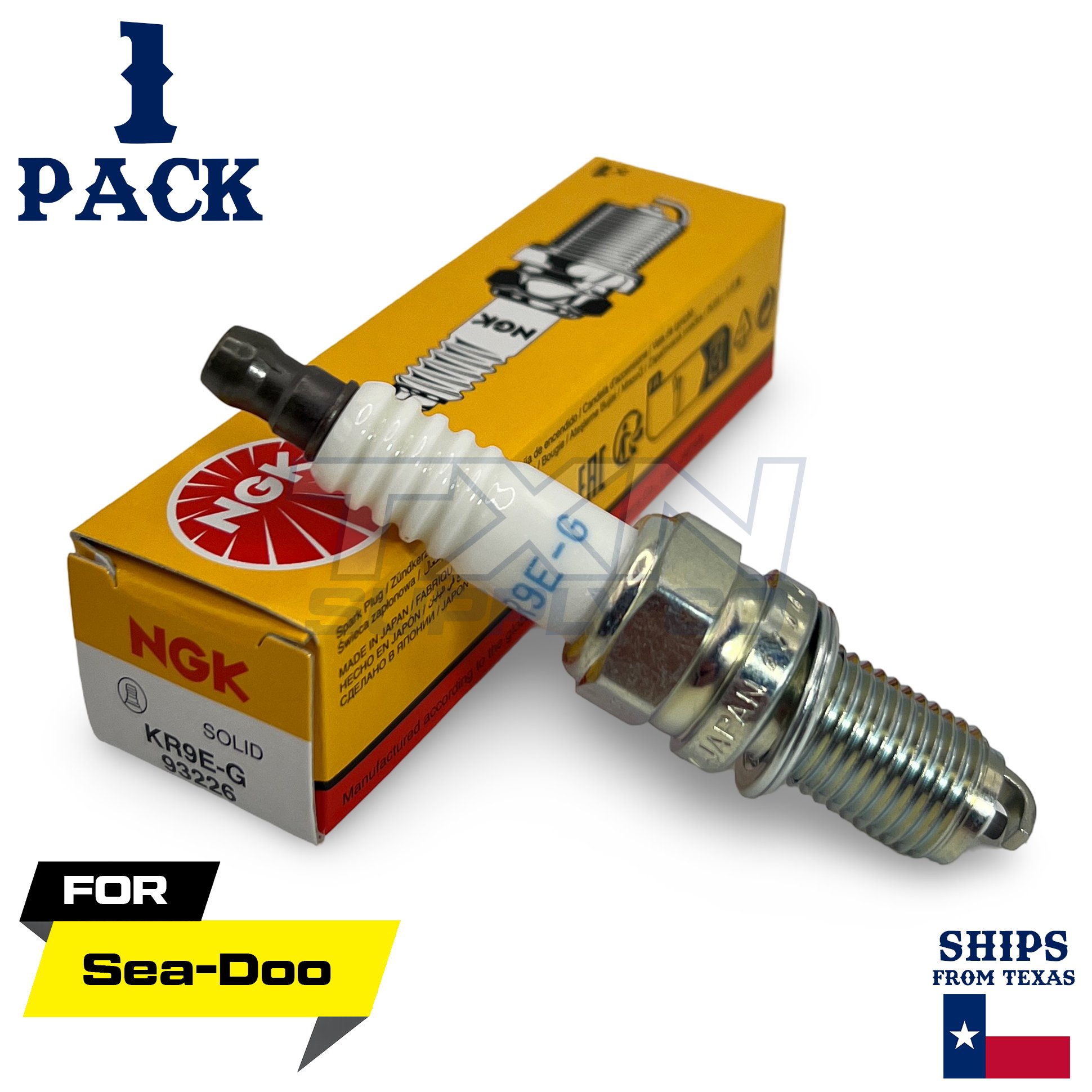 Sea-Doo New OEM, KR9E-G NGK Spark Plug, 296000407 420297947 296000421 - Image 1