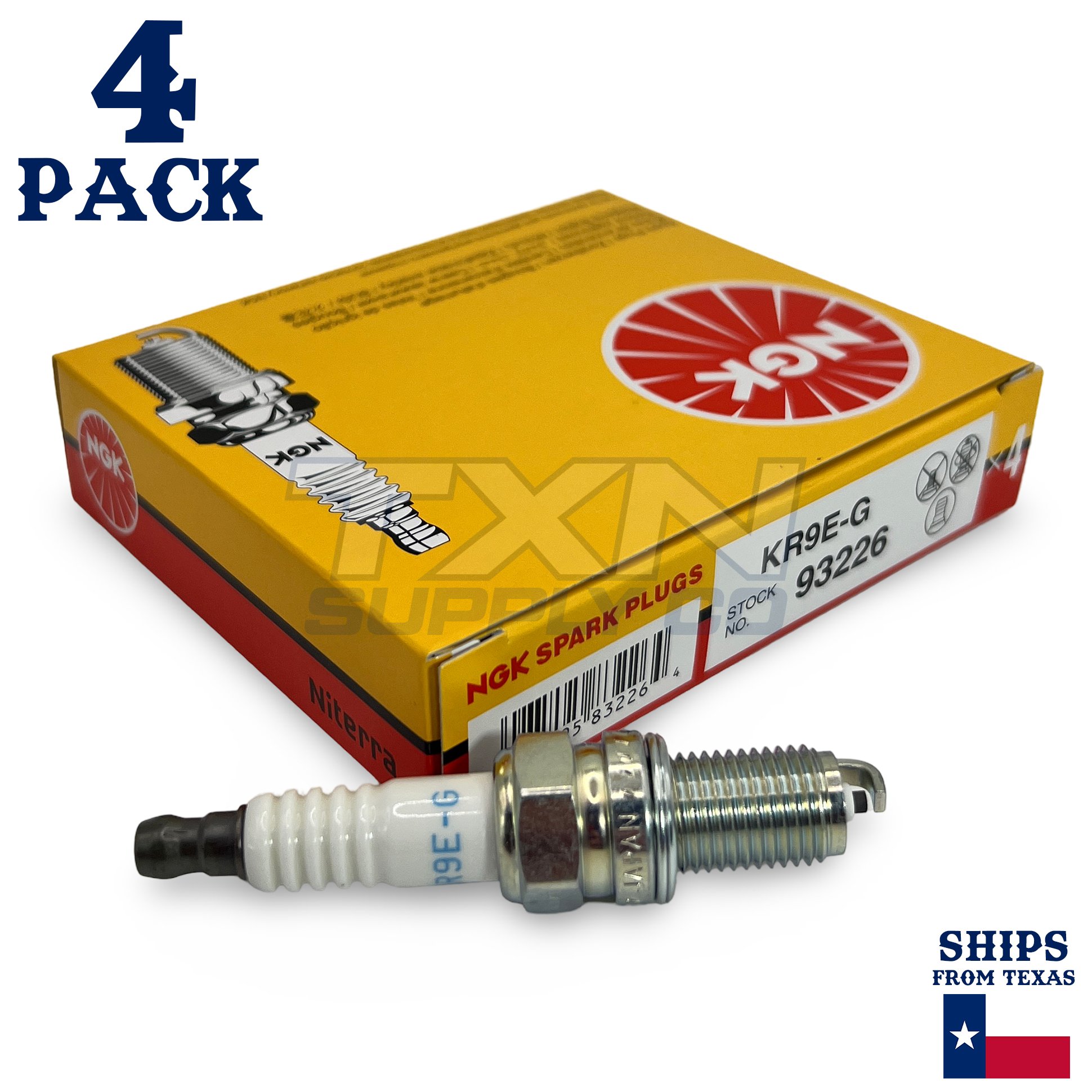 NGK 93226 Standard Spark Plug KR9E-G - 4-Pack - Image 1