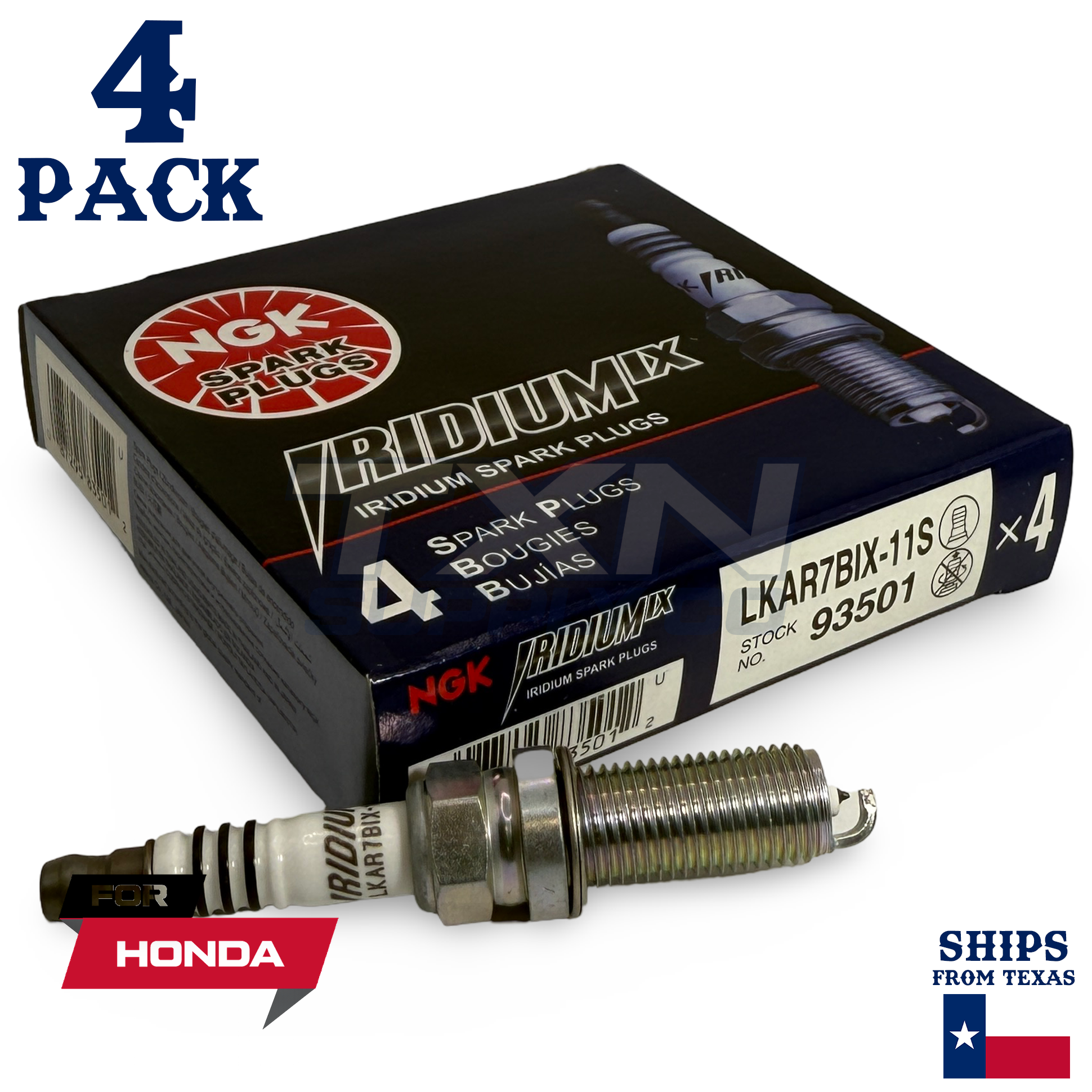 4 Pack NGK Iridium IX Spark Plugs 2016-2019 for Honda Fit L4 1.5L - Image 1