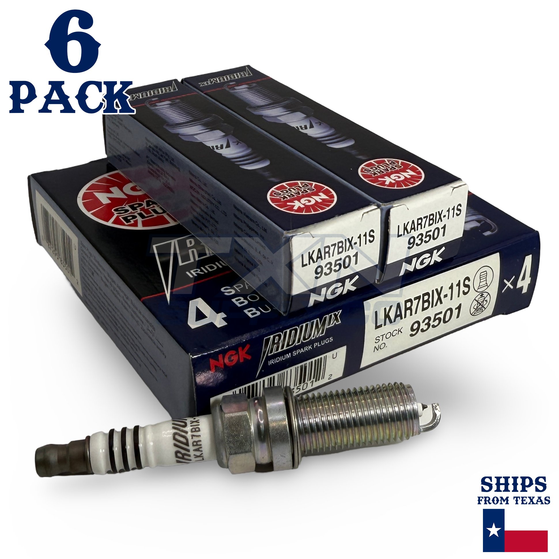 6 Pack NGK Iridium IX 93501 Spark Plugs LKAR7BIX-11S - Image 1