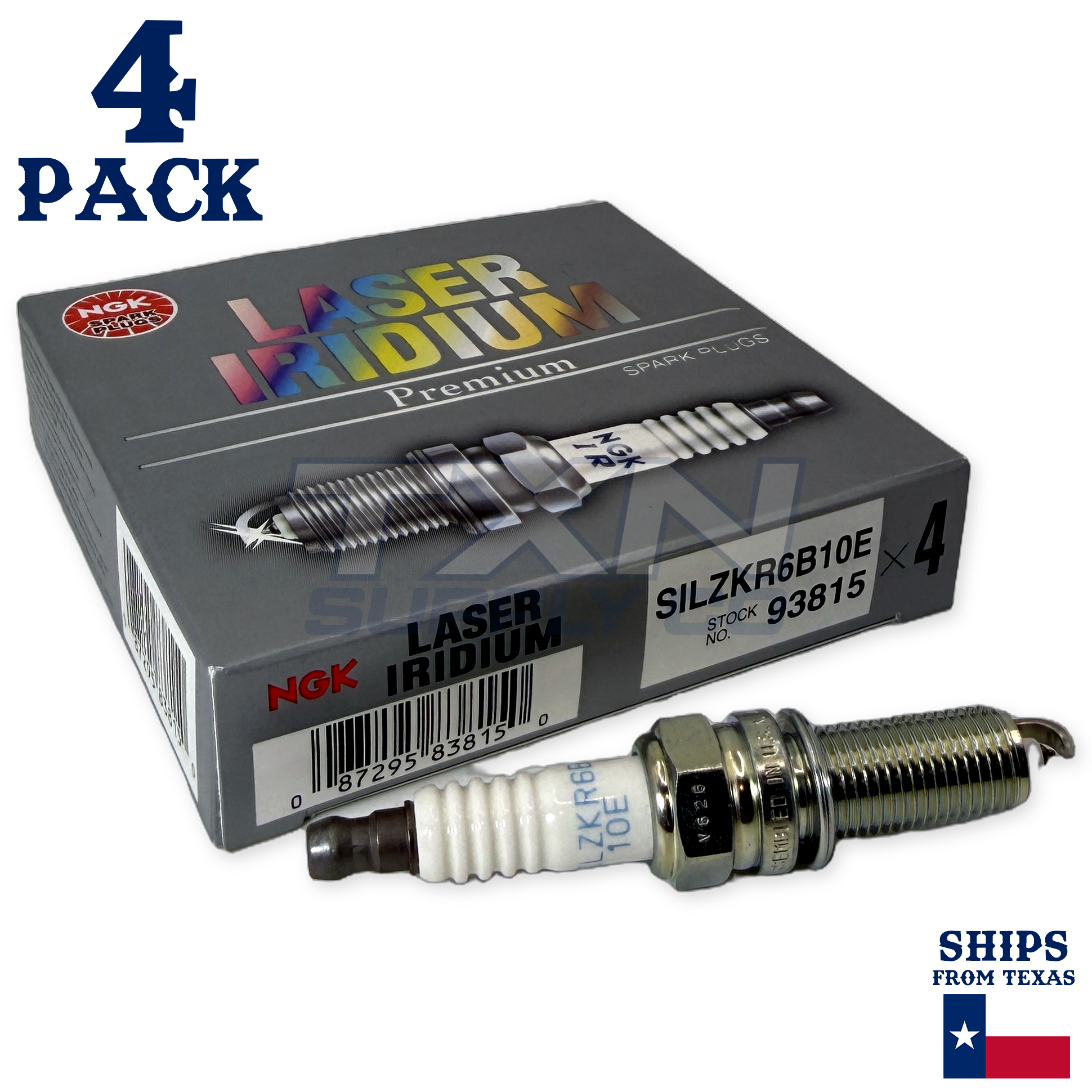 NGK 93815 Spark Plug SILZKR6B10E - 4 Pack - Image 1