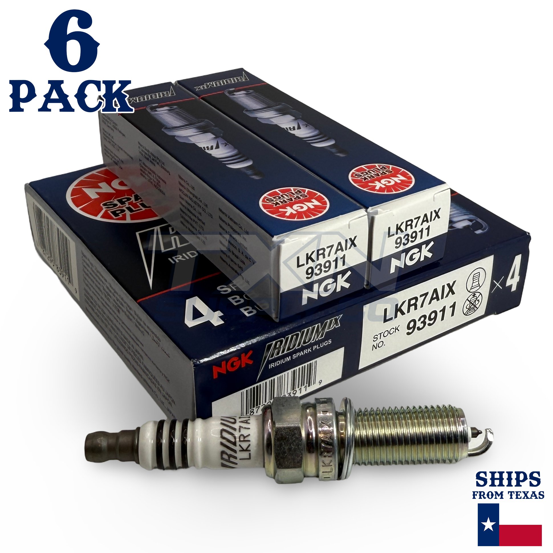 6 Pack NGK Iridium IX 93911 Spark Plugs LKR7AIX
