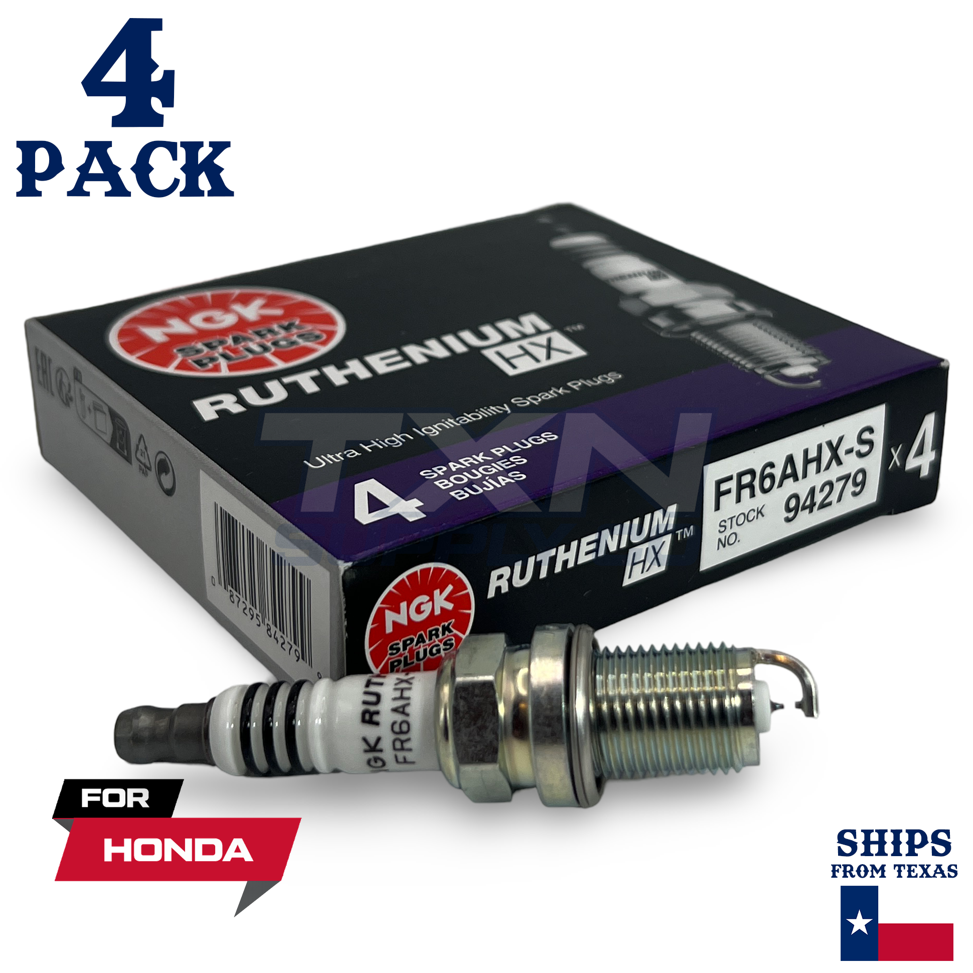 4 Pack NGK Ruthenium HX Spark Plugs 2011-2016 for Honda CR-Z L4 1.5L - Image 1