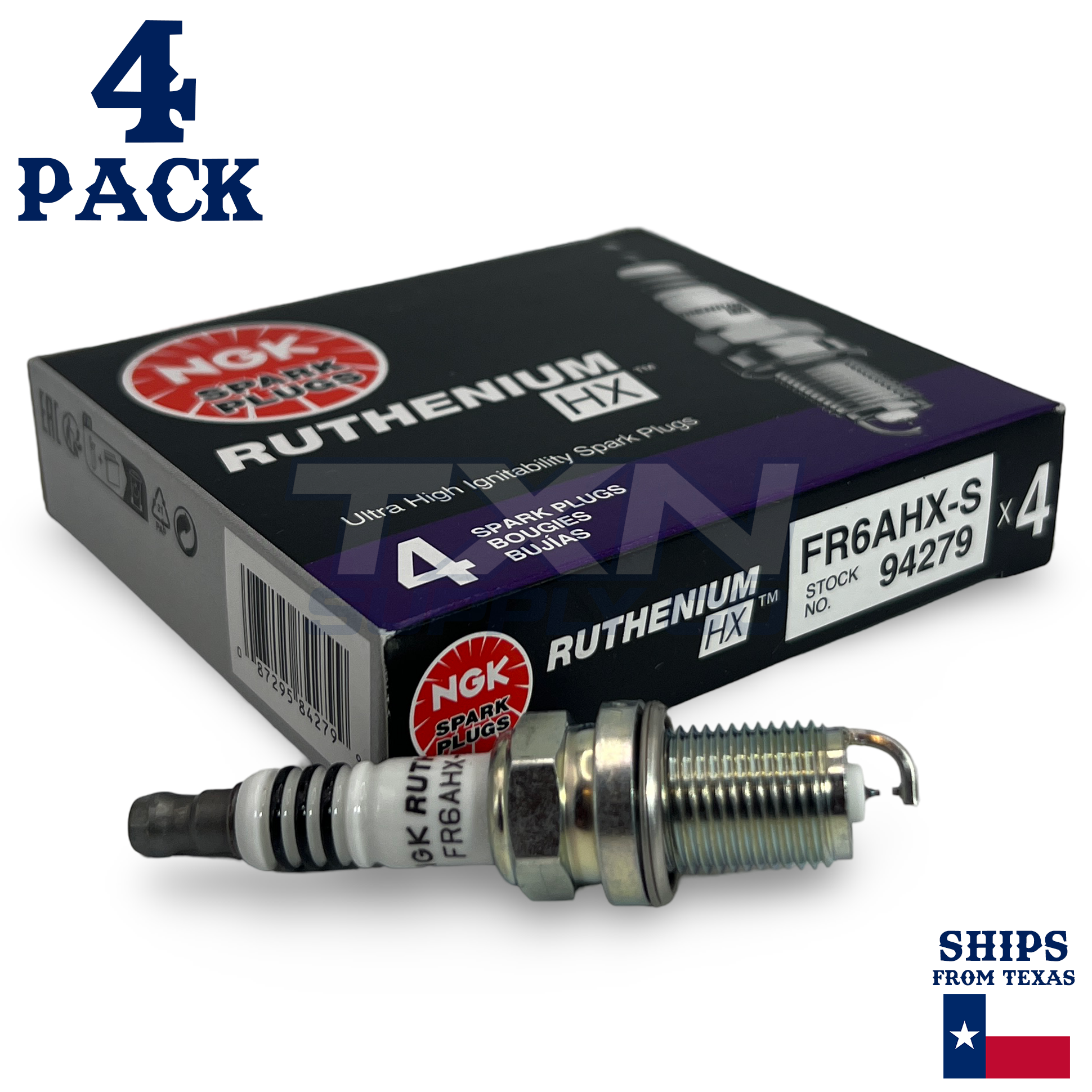 4 Pack NGK Ruthenium HX Spark Plugs 1997-2001 for Suzuki Swift L4 1.3L - Image 1