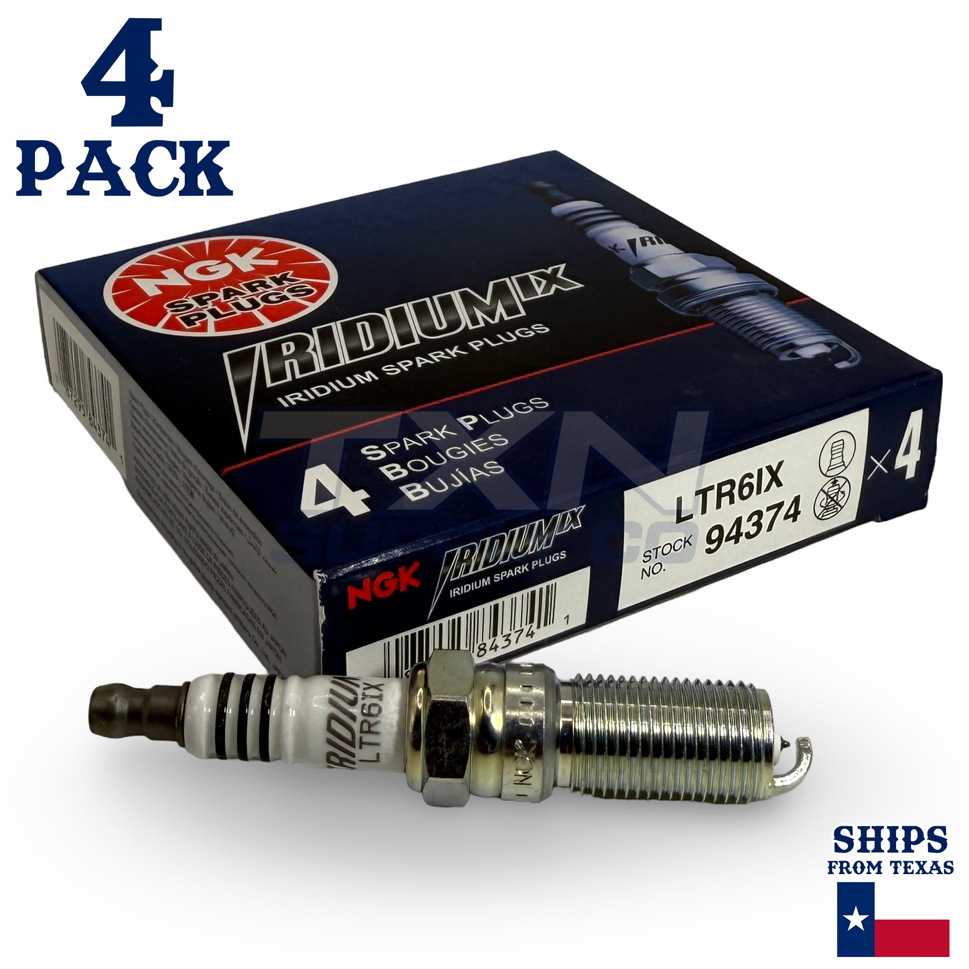 4 Pack NGK Iridium IX 94374 Spark Plugs LTR6IX
