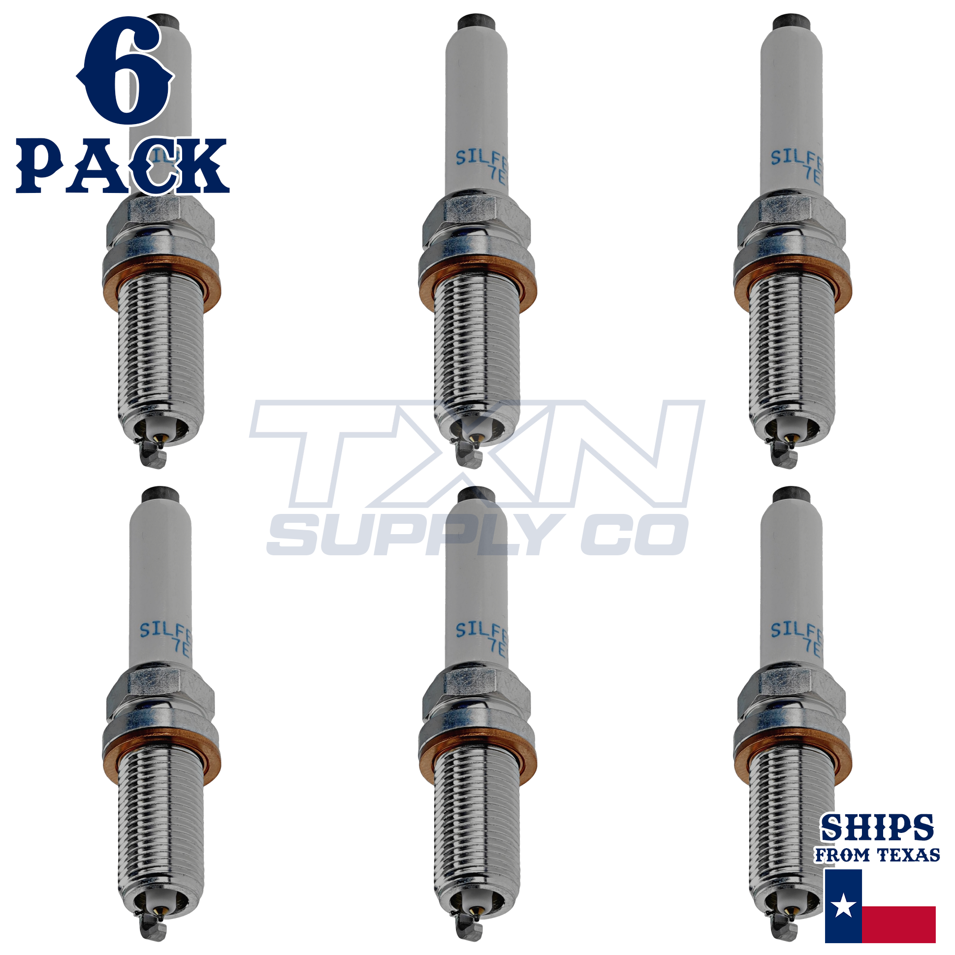 NGK 94712 SILFER8C7ES Spark Plugs 6 Pack - Image 1