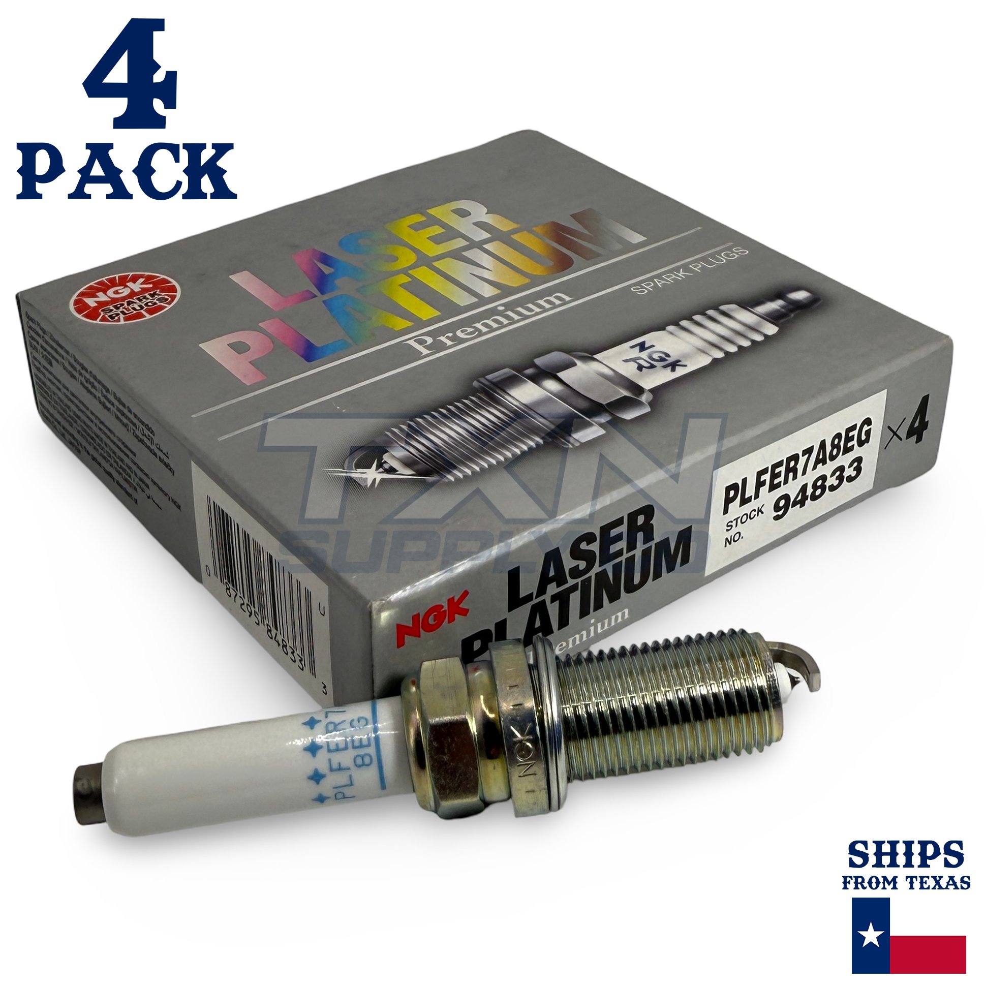 4 Pack NGK V-Power 94833 Spark Plugs PFR7S8EG