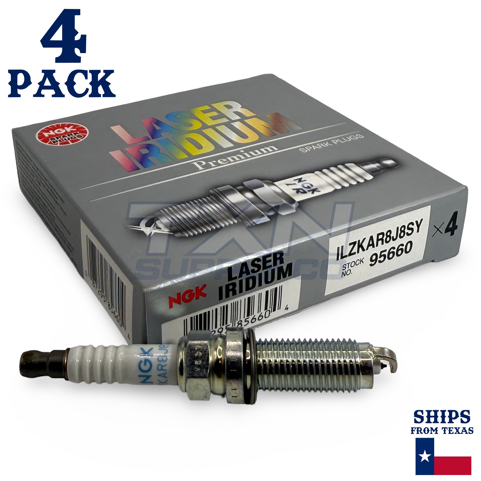 4 Pack NGK 95660 Spark Plugs ILZKAR8J8SY