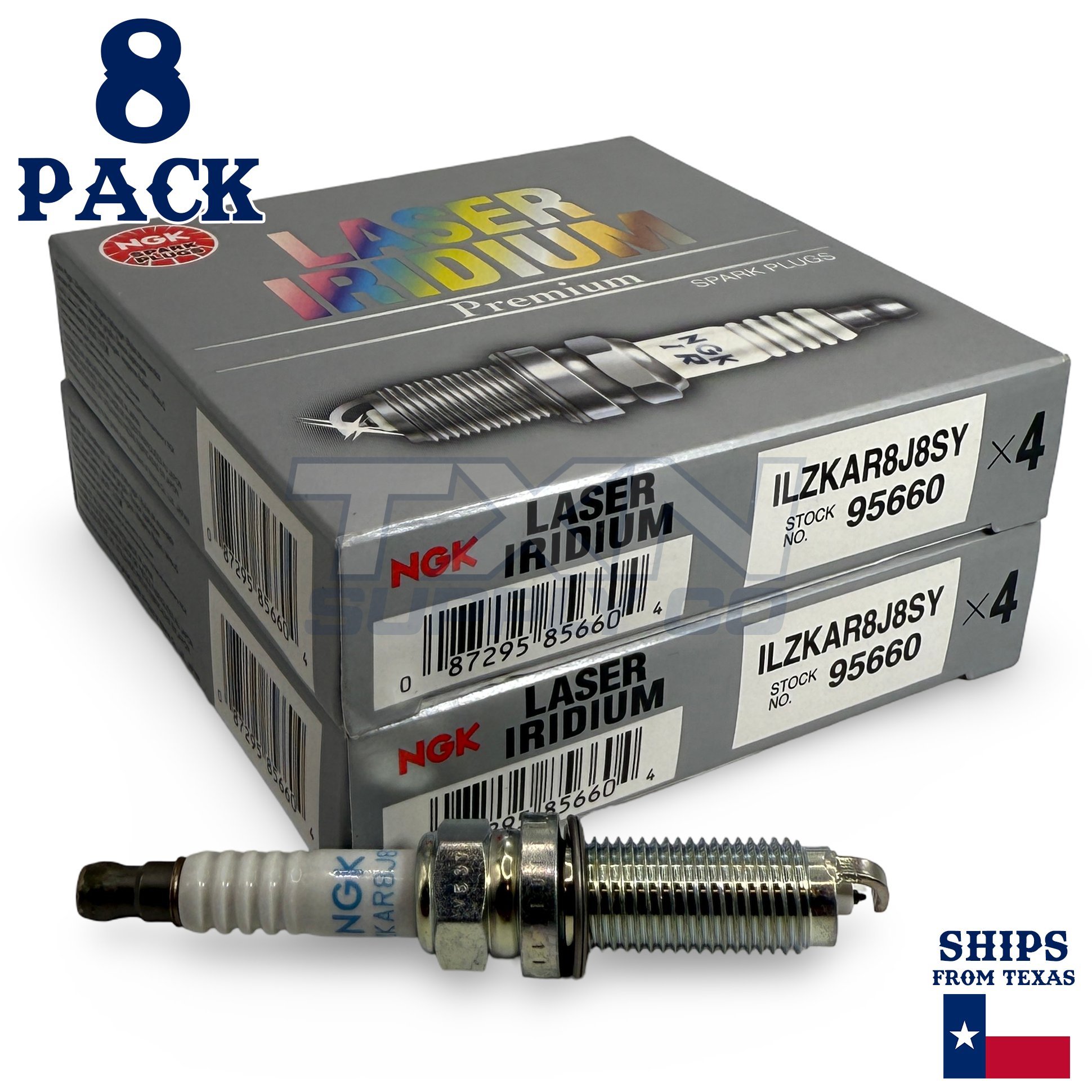 8 Pack NGK 95660 Spark Plugs ILZKAR8J8SY