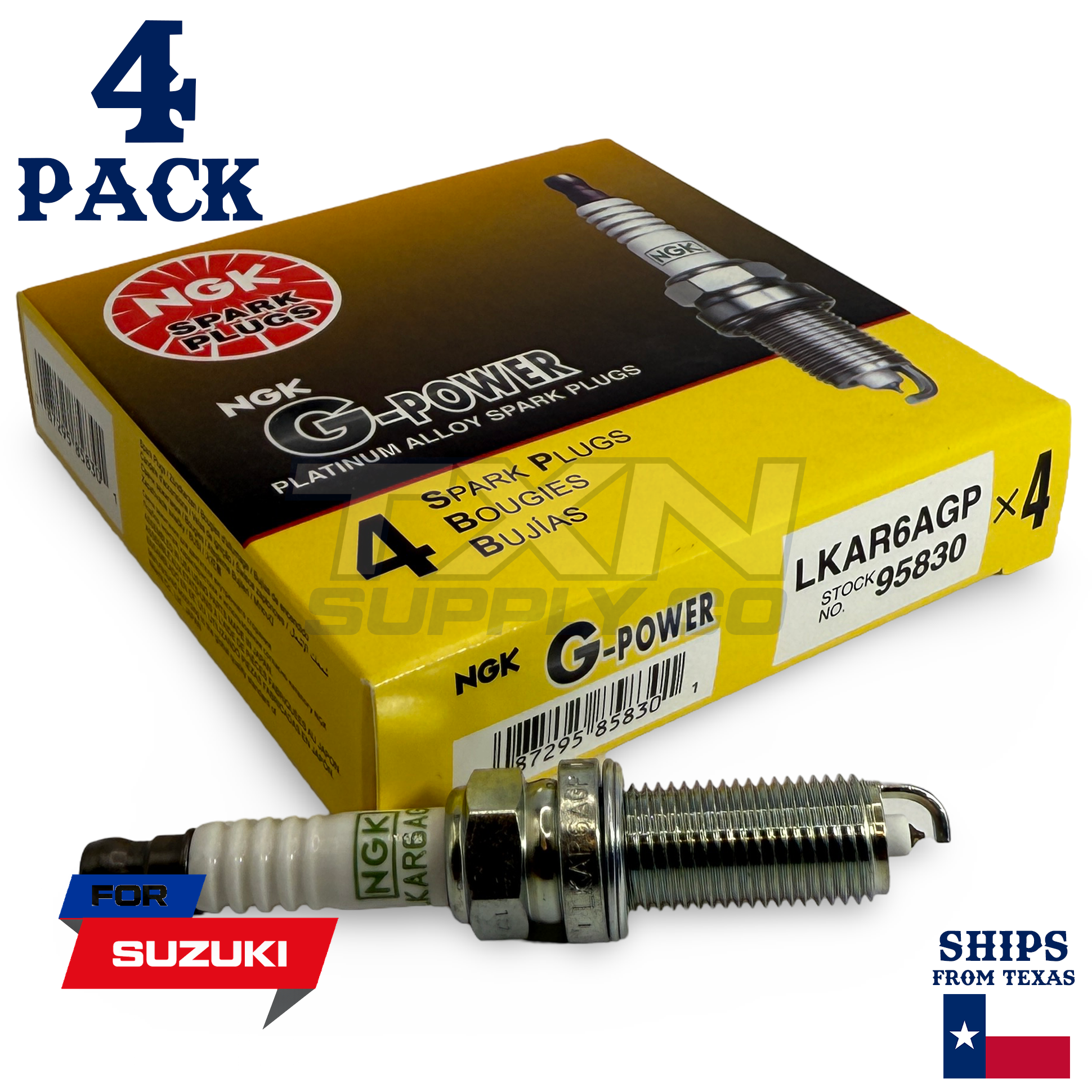 4 Pack NGK G-Power Spark Plugs 2009-2012 for Suzuki Equator L4 2.5L - Image 1