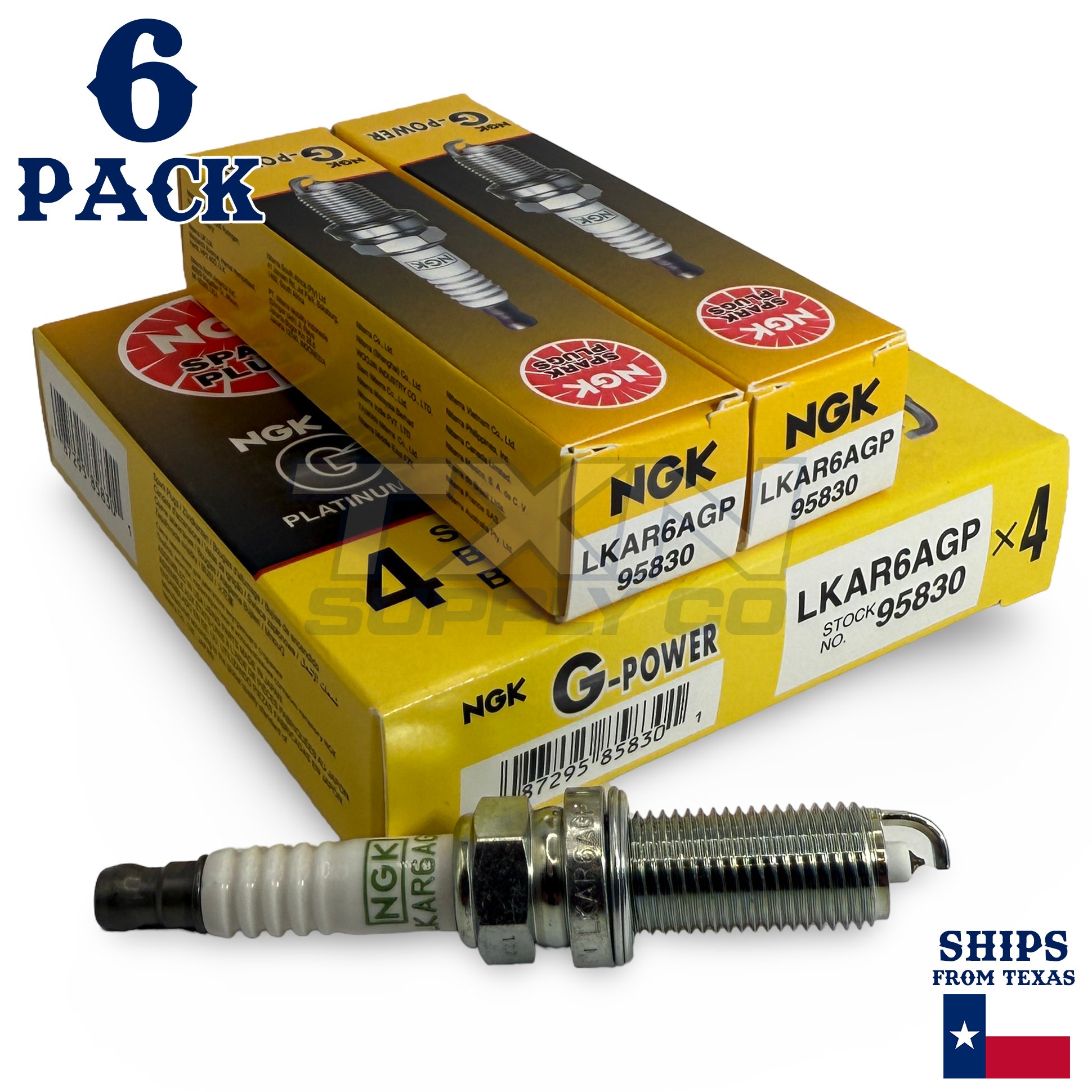 6 Pack NGK G-Power 95830 Spark Plugs LKAR6AGP