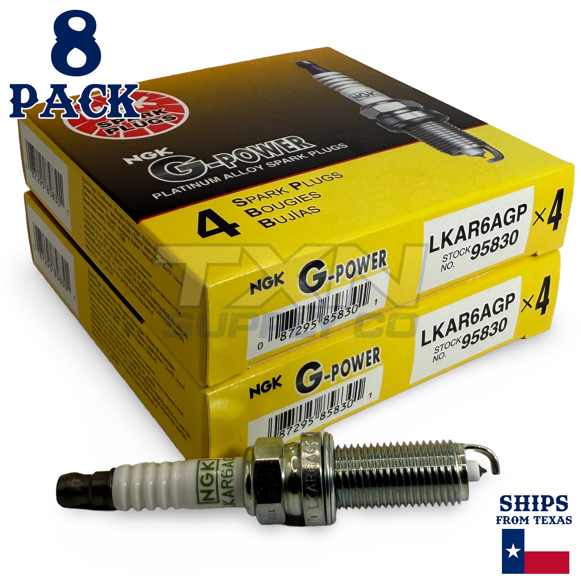8 Pack NGK G-Power 95830 Spark Plugs LKAR6AGP