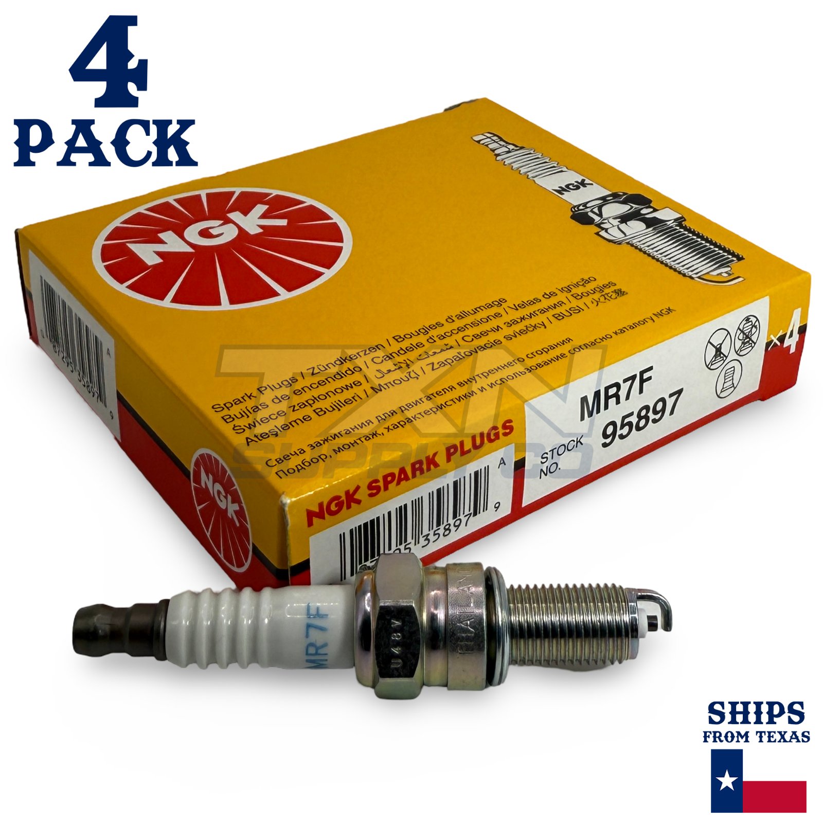 4 Pack NGK 95897 MR7F Spark Plugs for XG4YCX RG4YCX RG4PHP 992 349 - Image 1