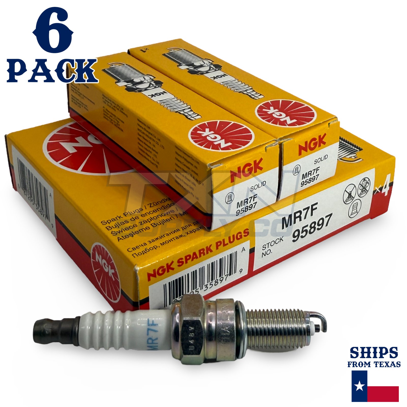 6 Pack NGK 95897 MR7F Spark Plugs for XG4YCX RG4YCX RG4PHP 992 349