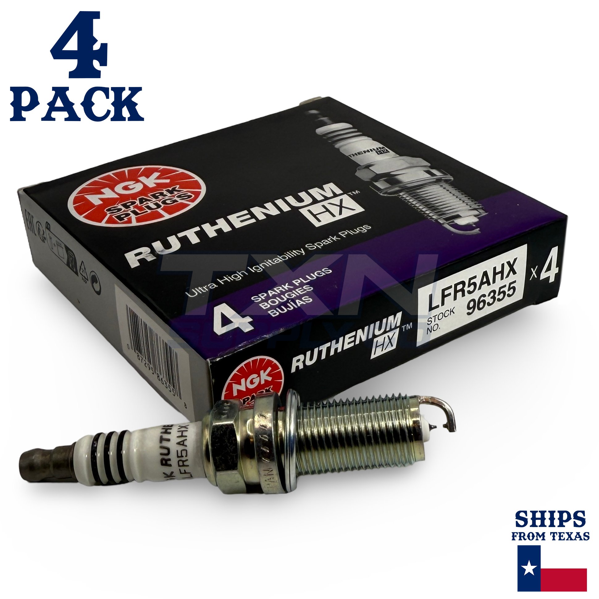 4 Pack NGK Ruthenium HX 96355 Spark Plugs LFR5AHX - Image 1