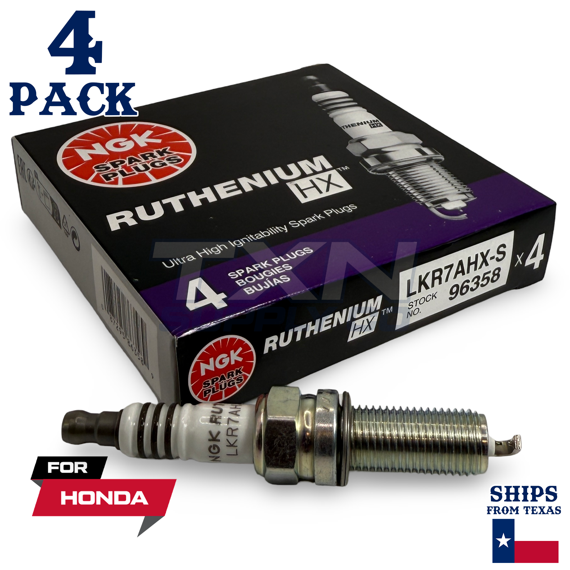 4 Pack NGK Ruthenium HX Spark Plugs 2014-2015 for Honda Civic L4 1.8L - Image 1