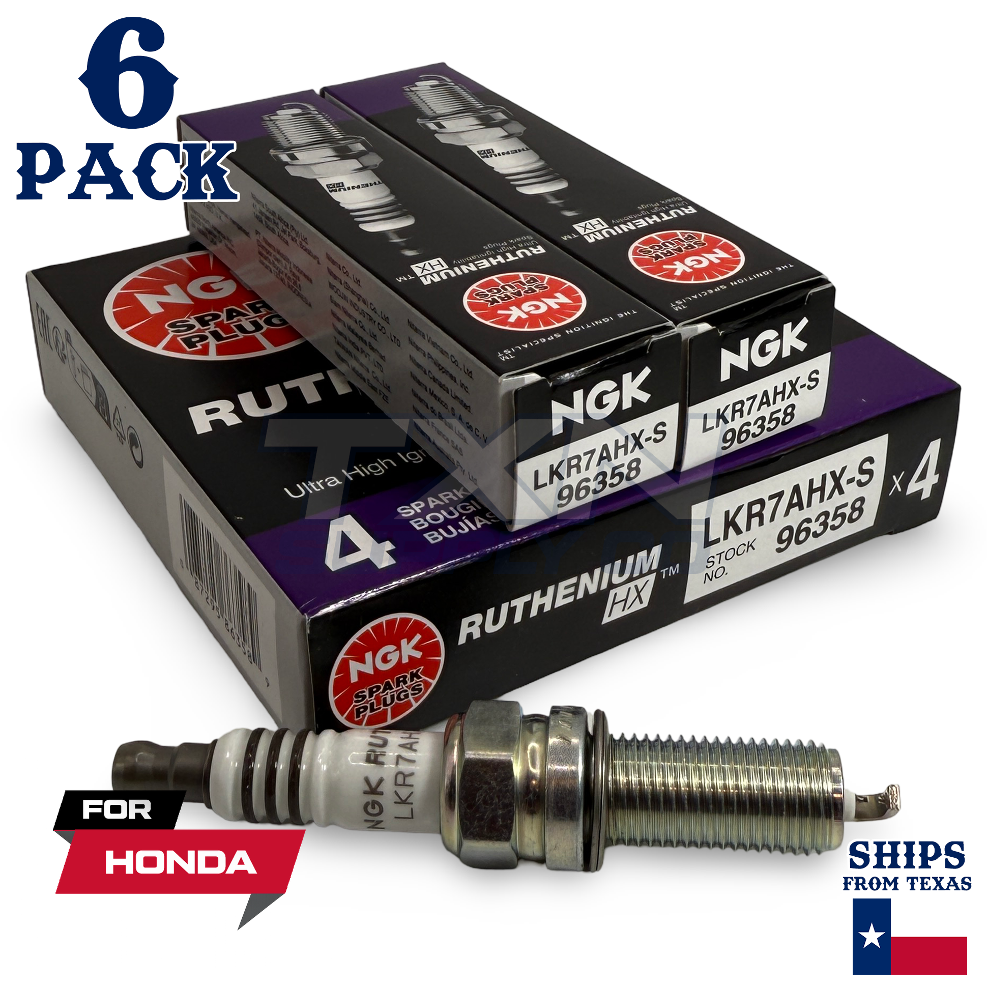 6 Pack NGK Ruthenium HX Spark Plugs 2008-2019 for Honda Odyssey V6 3.5L - Image 1