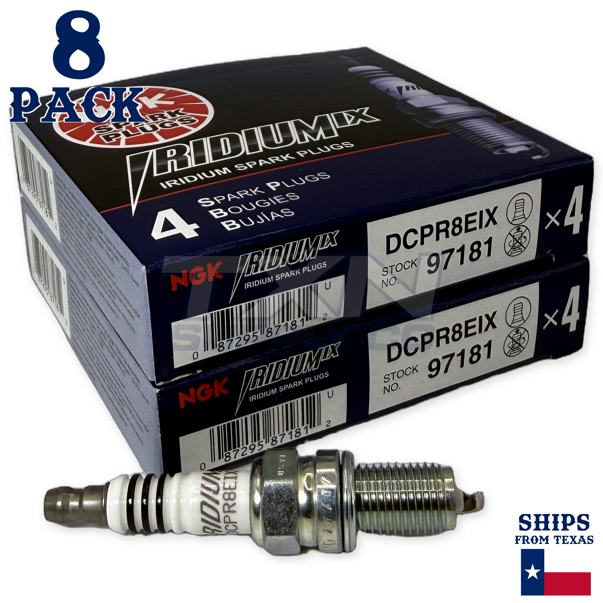 NGK 97181 DCPR8EIX Spark Plugs 8 Pack