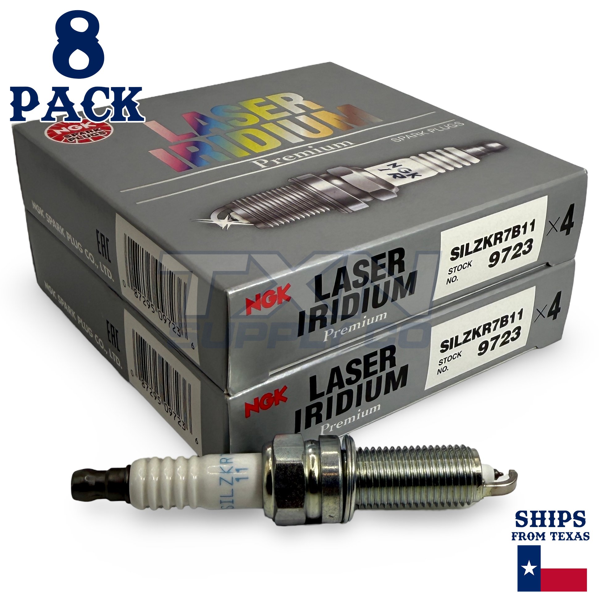 8 Pack NGK V-Power 9723 Spark Plugs SILZKR7B11